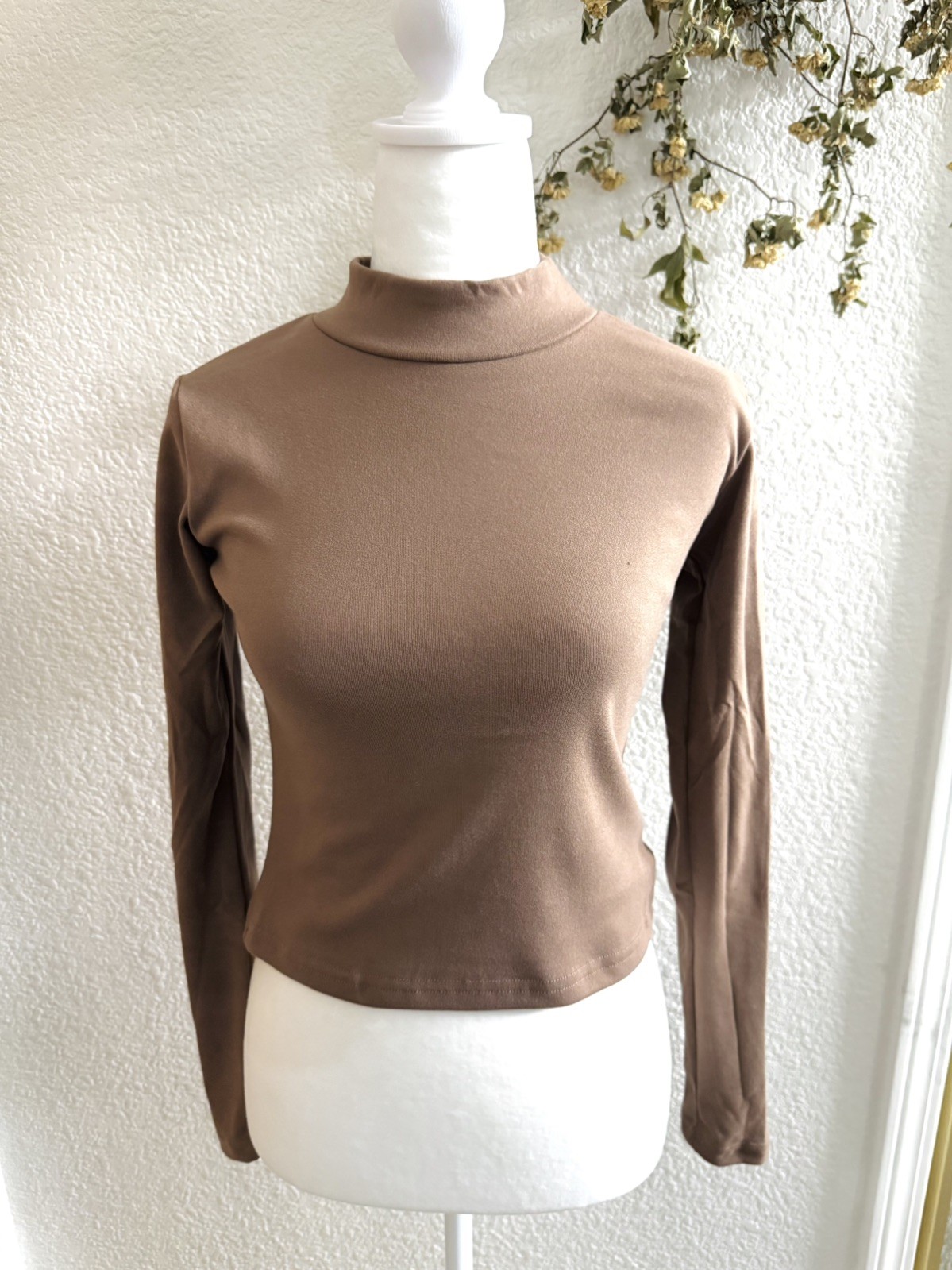 WOMEN SHIRT HIGH NECK SOFT WARM STRETCHY TOP FOR WINTER SIZE SMALL
