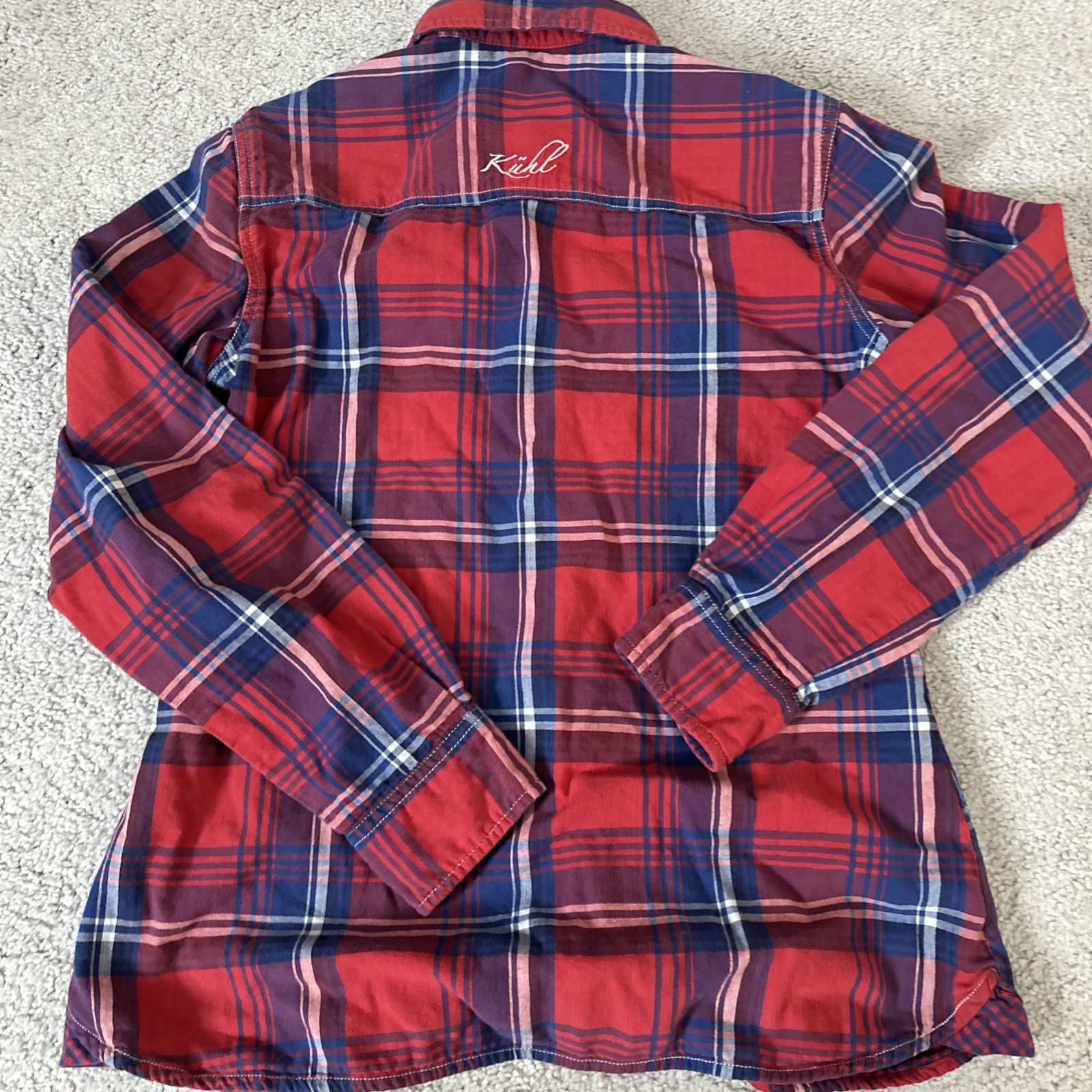Kuhl Shirt Womens S Long Sleeve Plaid Button Up Outdoors Pockets Casual 18×25