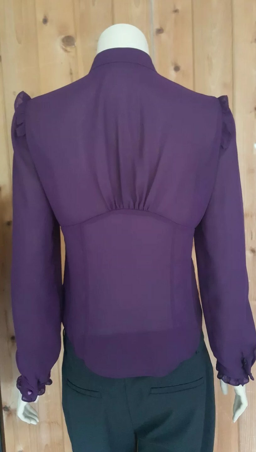 FORWEAR NY High Collar Ruffled Chiffon Blouse Sz S price tags$ 82each~GORGEOUS!
