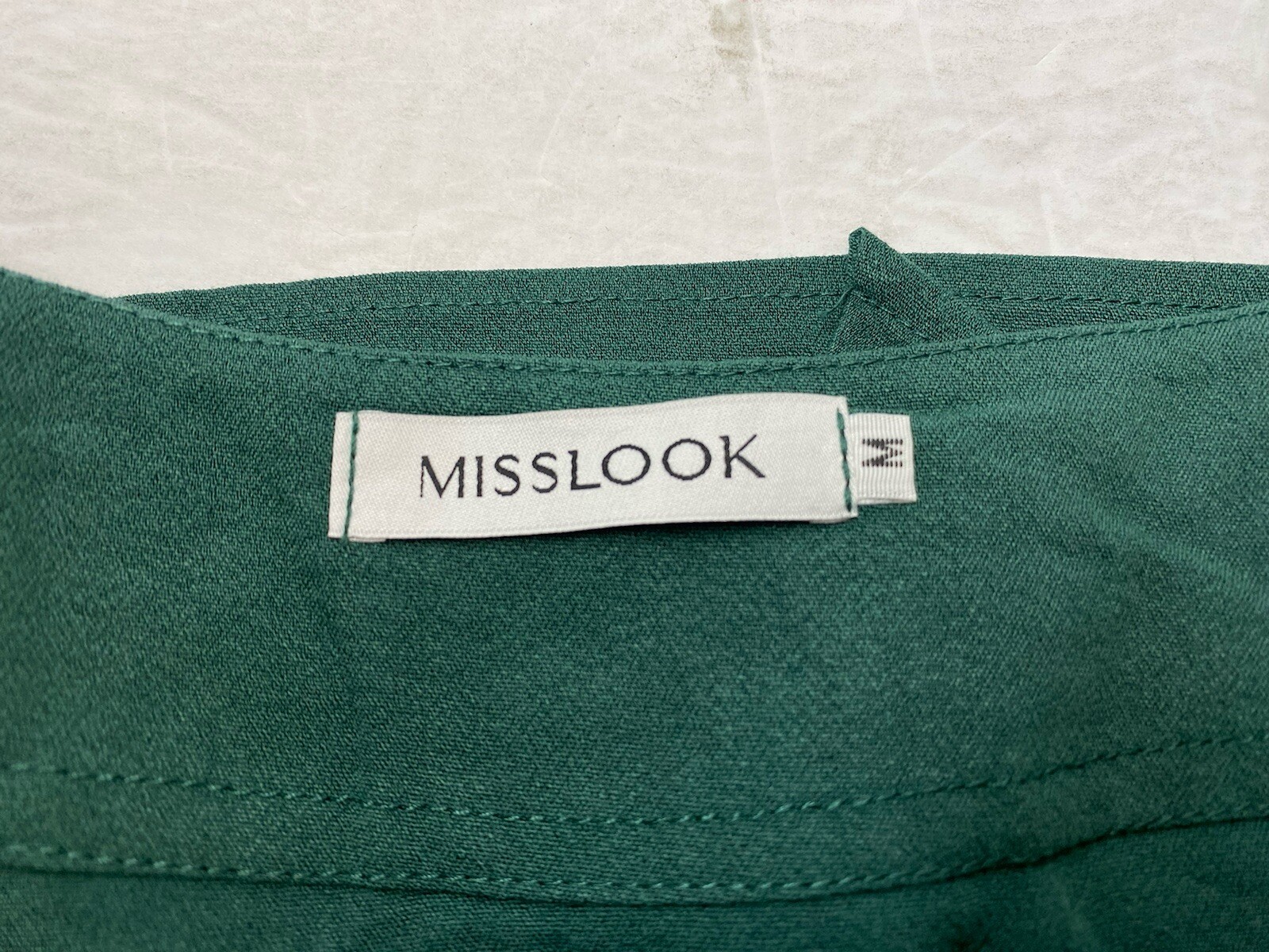 MissLook Women’s Fish Bone Blouse • Green • Size M
