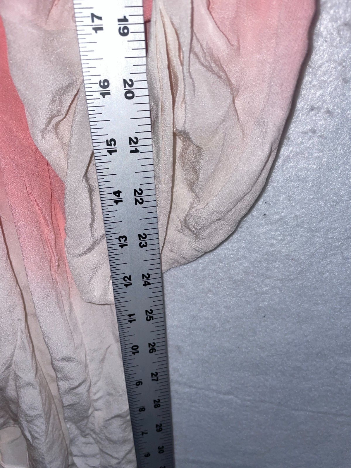 Soft Surroundings 100% Silk One Size roll tab sleeves flowy ombré coral pink