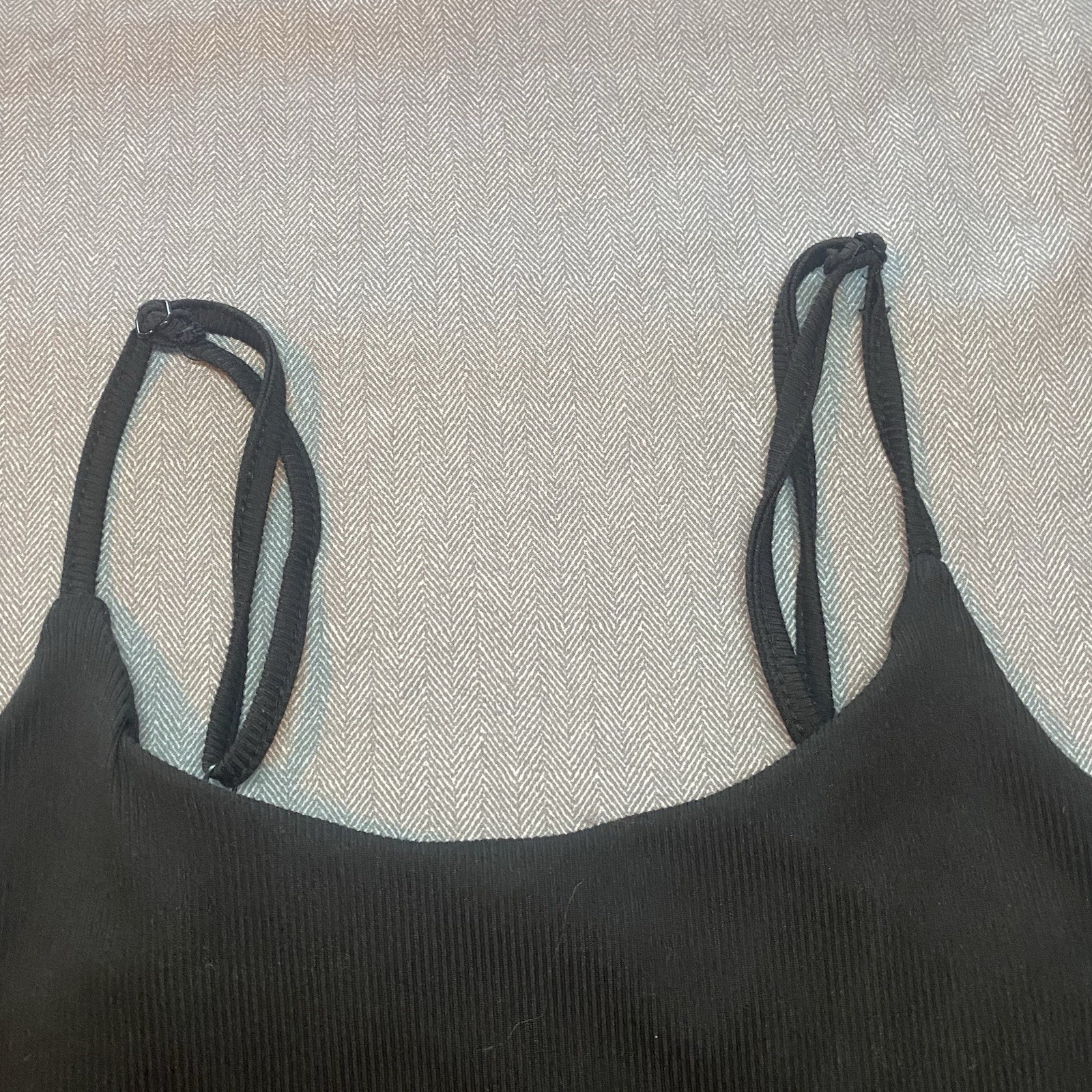 Black Seamless Bodysuit Women’s Medium Adjustable Straps Snap Closure Stretch