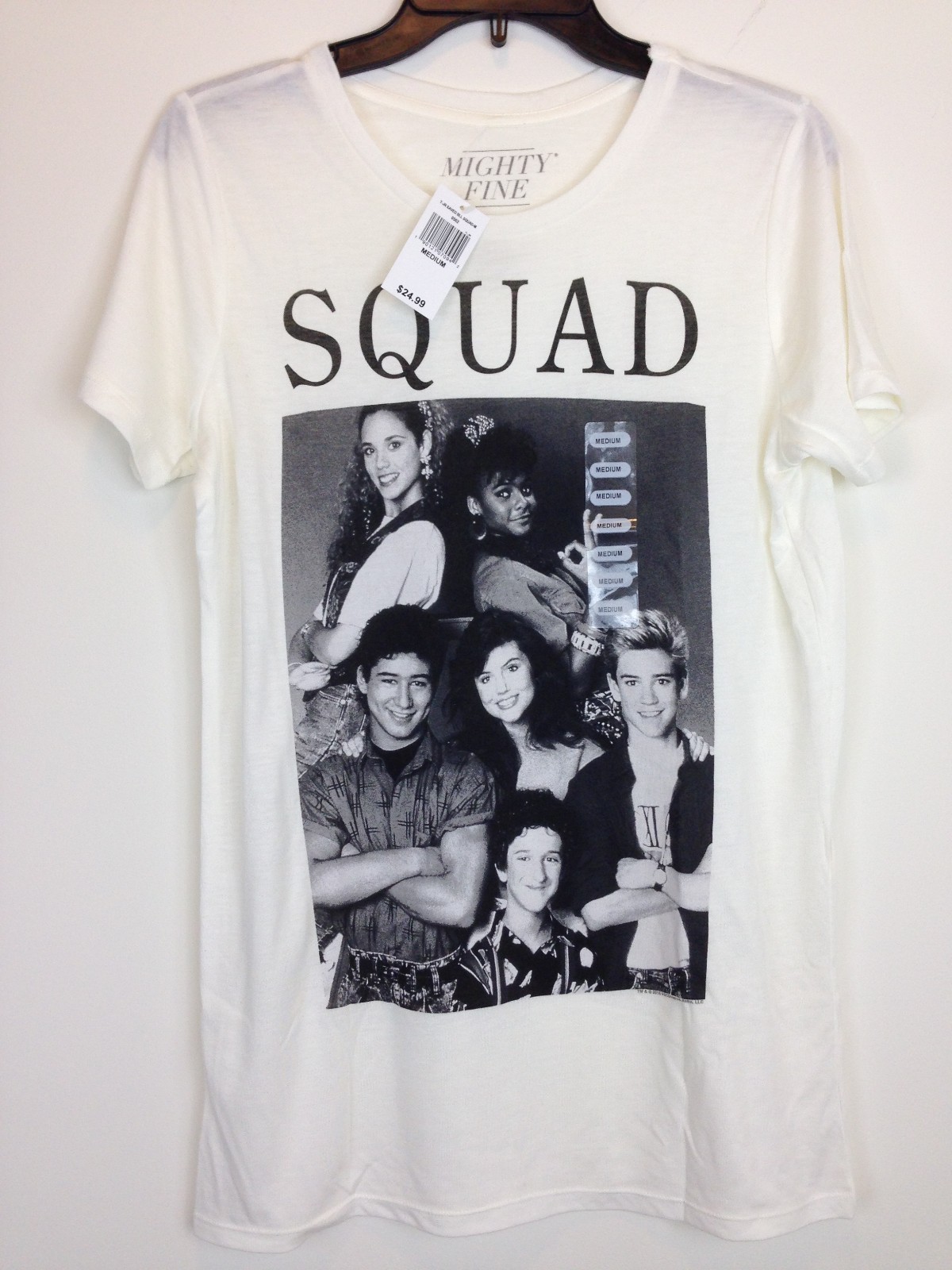 Saved By The Bell T-Shirt New Women’s Juniors Medium White Zack