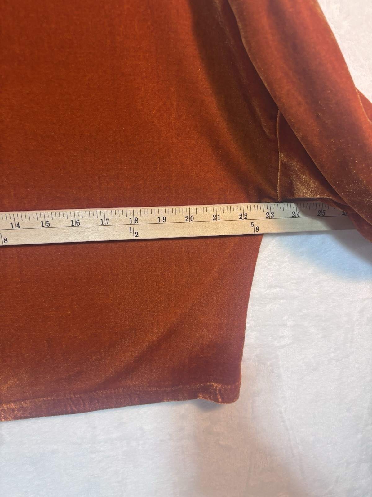 Cupcakes And Cashmere Burnt Orange Round Neck Velvet Dolman Sleeve Top Small