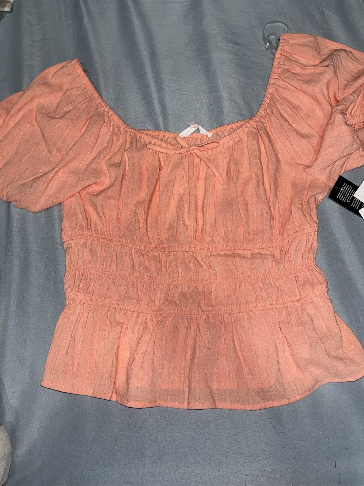 Celebrity Pink Women’s Peach Blouse Size L Short Sleeve