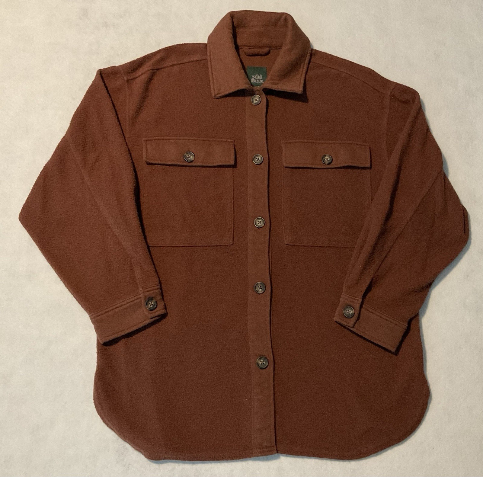 Wild Fable Shirt Womens Small Rust Button Front Workwear Shacket Utility Layers