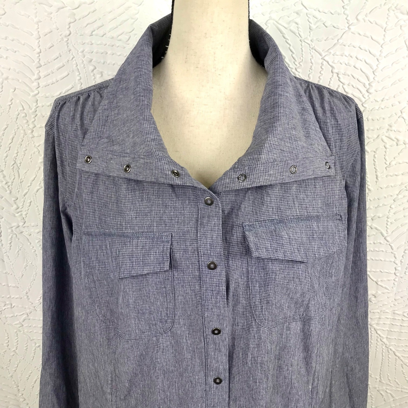 Duluth Trading Sol Survivor Shirt Jacket Womens XL Blue Sun Protection NWT