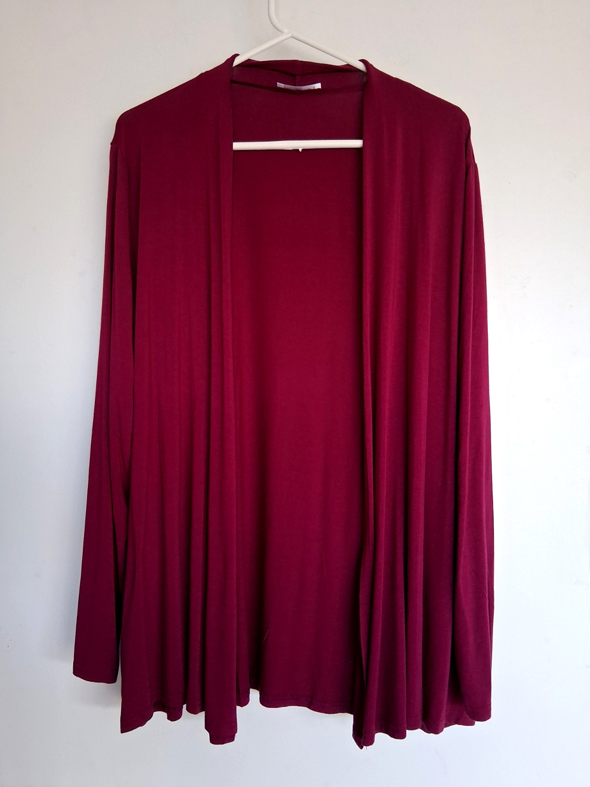 Plus 2XL burgandy open jacket, long sleeves by New Choice. Excellent condition