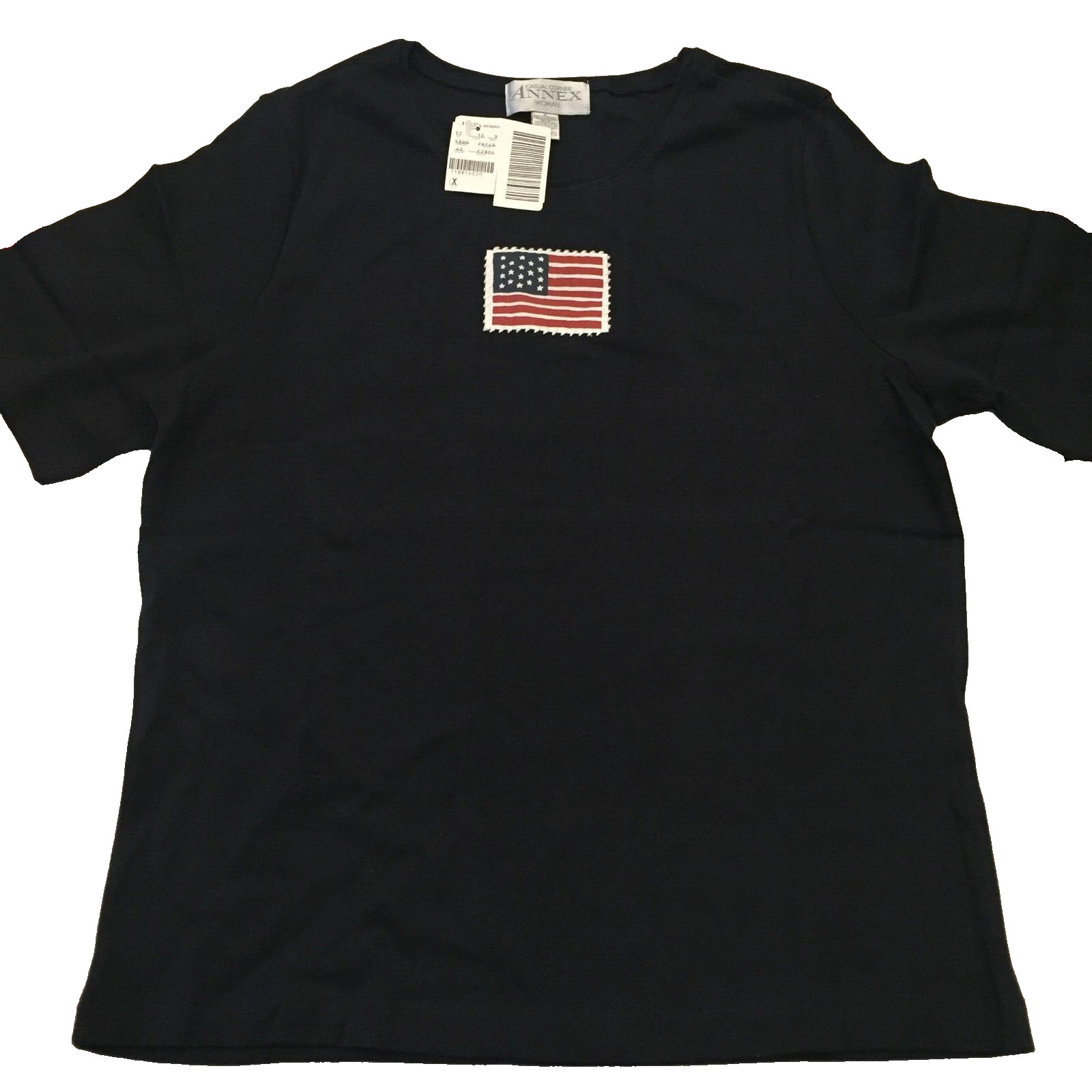 Casual Corner Annex Women’s Patriotic Top US Flag Embroidered Size X