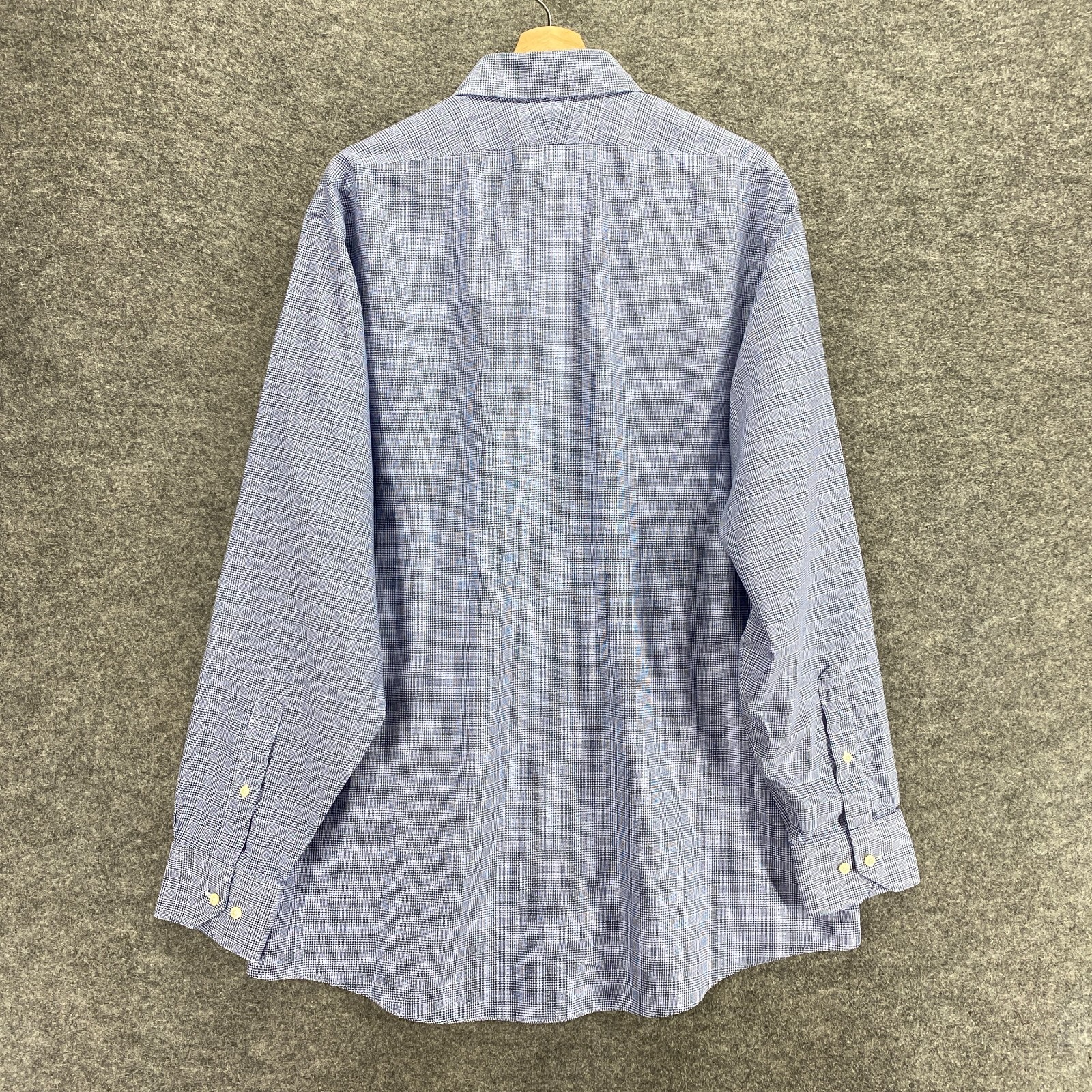 Brooks Brothers Shirt Women 17.5 Blue Check Button Up Long Sleeve