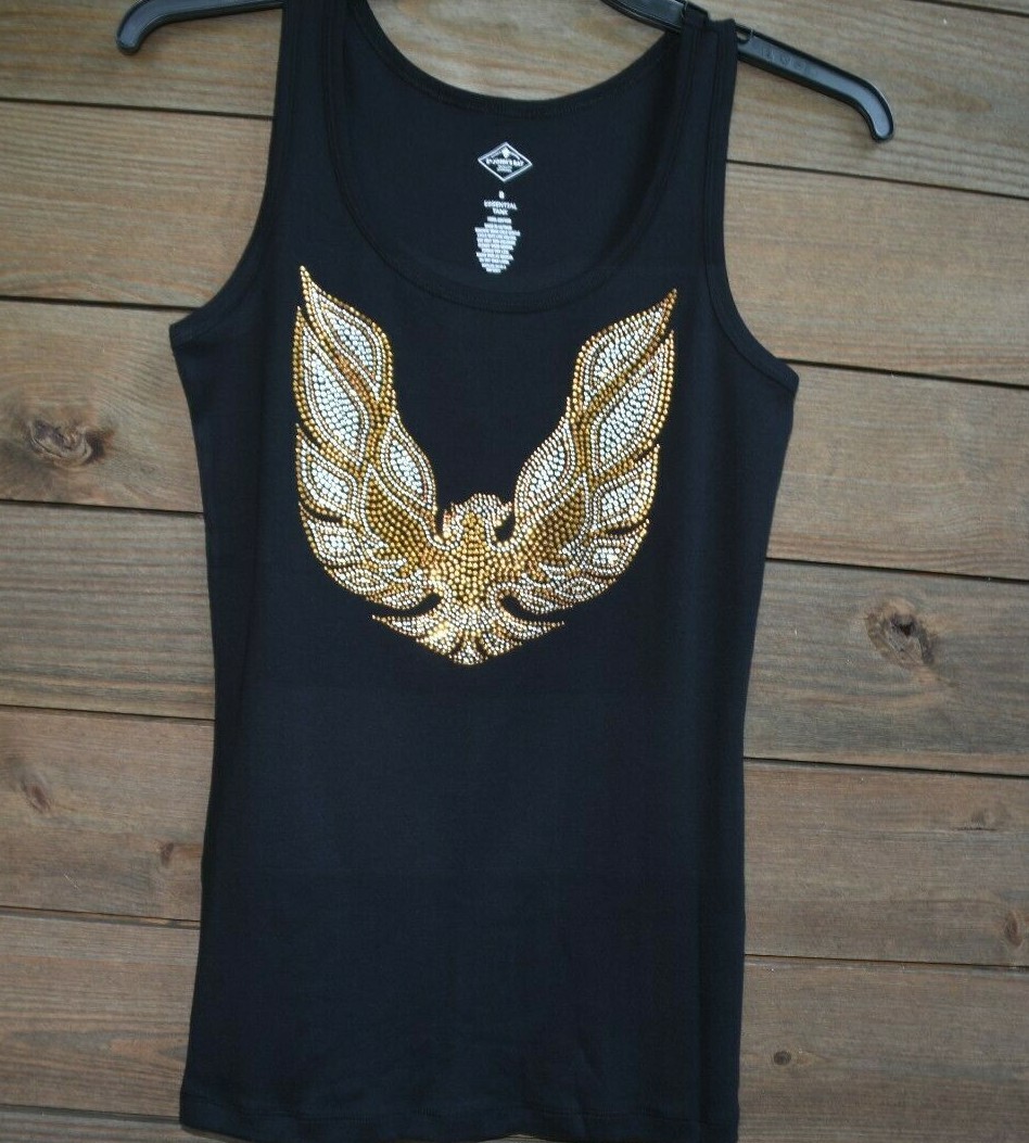 Gold Trans Am Eagle rhinestone shirt or tank XS S M L XL XXL 1X 2X 3X 4X 5X