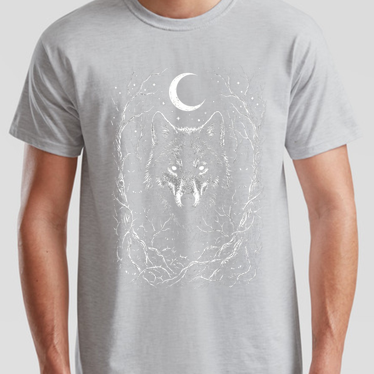 Wolf Wolves Animals Mens T-Shirt Womens Tee Mystical Forest Graphic Unisex Tee