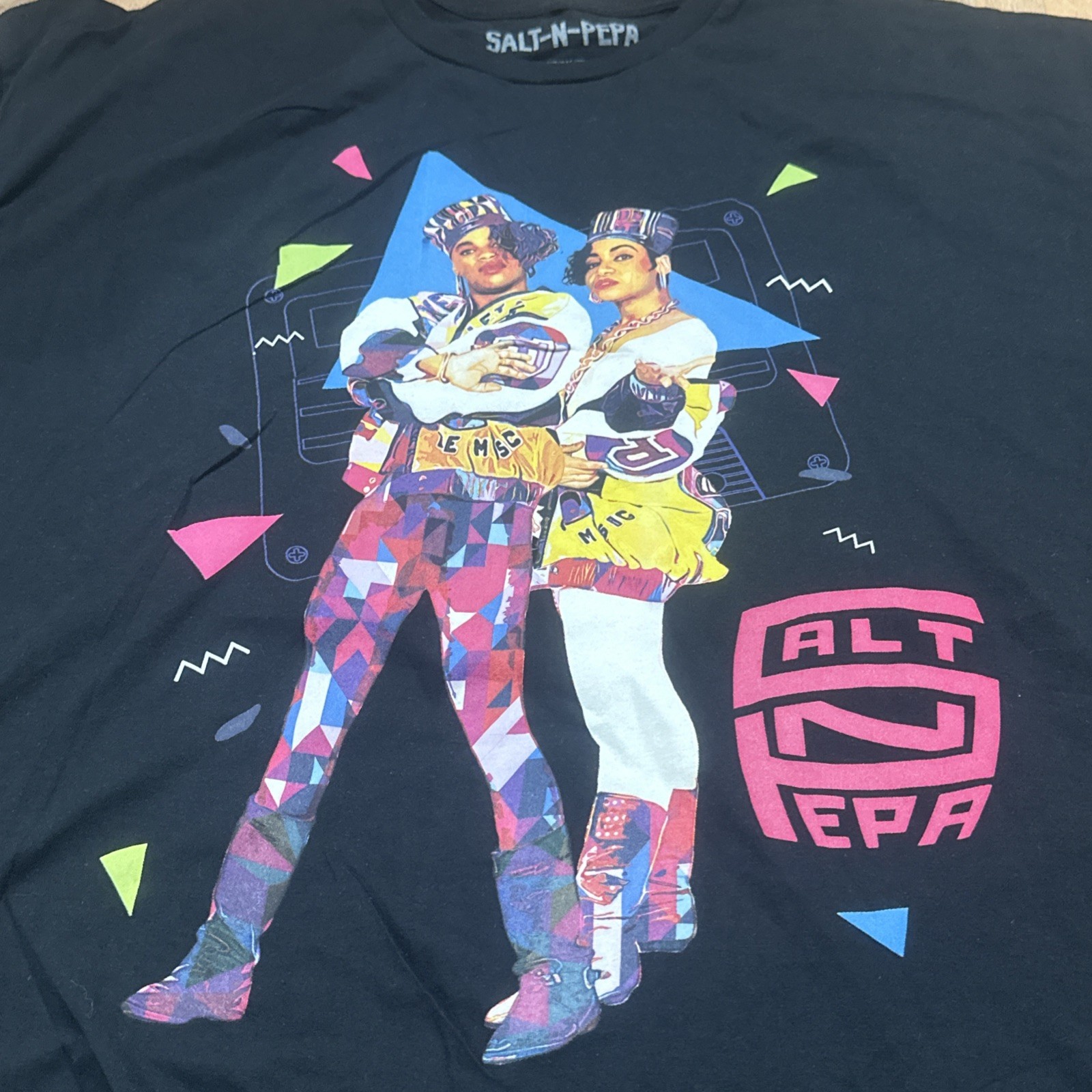 Vtg Salt N Pepa Band Retro 90s Black T-Shirt Music Tee Rap Hip Hop Size 3XL