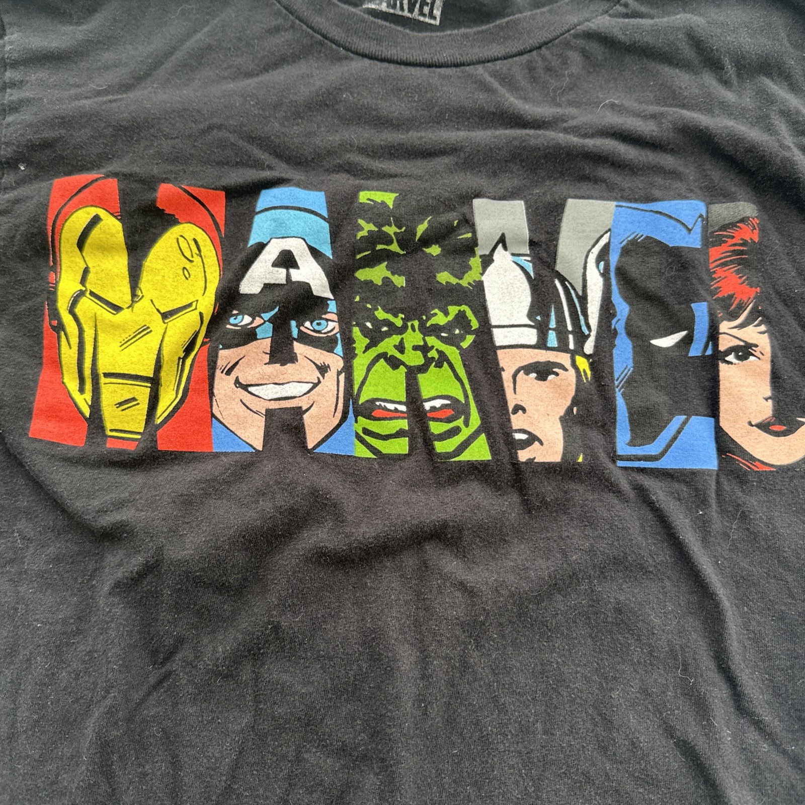 Marvel T-shirt Women S Black Graphic Print Logo 100% Cotton