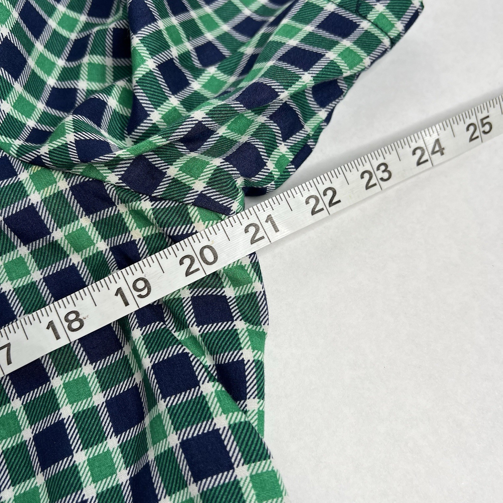 Susan Bristol Blouse Shirt Women Size 10 Colorful Preppy 80’s Vintage Plaid Navy