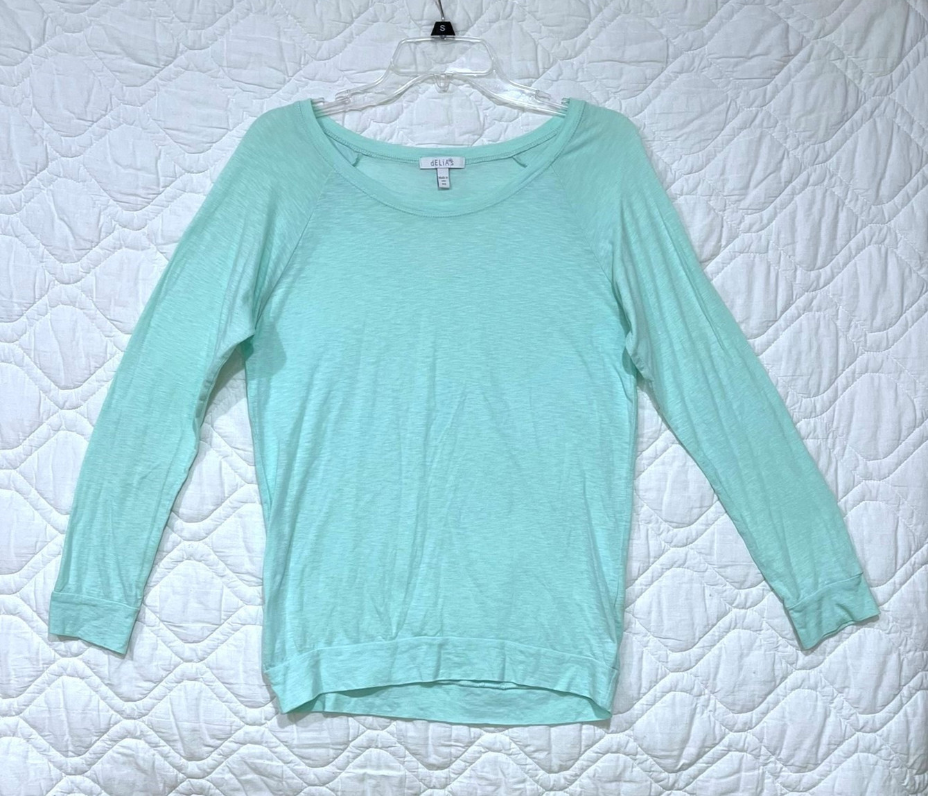 dELiA*s Turquoise Top – Long Sleeve Pullover – Size XS