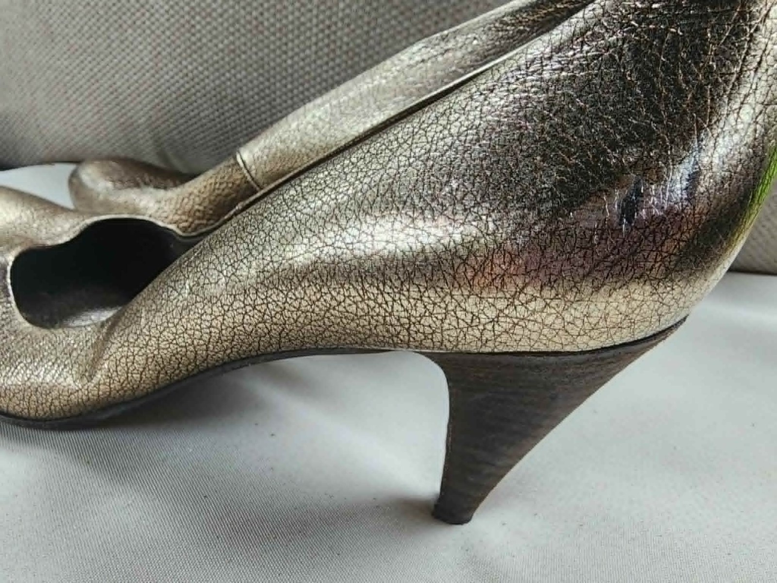 Women’s Handmade Italian Metallic Leather Wood Heels – Vero Cuoio 9-9.5 Boutique
