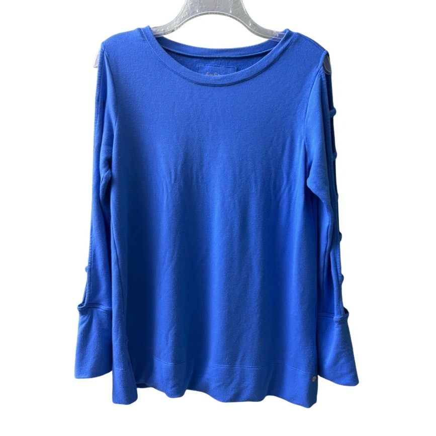 Lilly Pulitzer Luxletic Fresh Squeezed Costal Blue Ladder Long Sleeve Top Size S