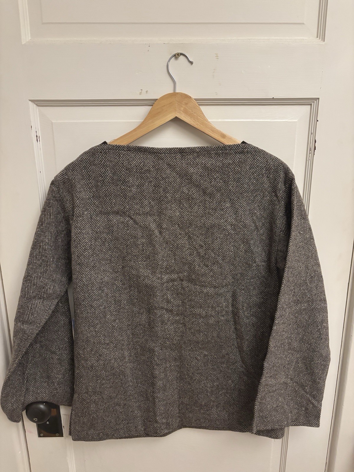 John Meyer Vintage 60s Women’s Brown 100% Wool Boatneck Top Pocket Size 10 New