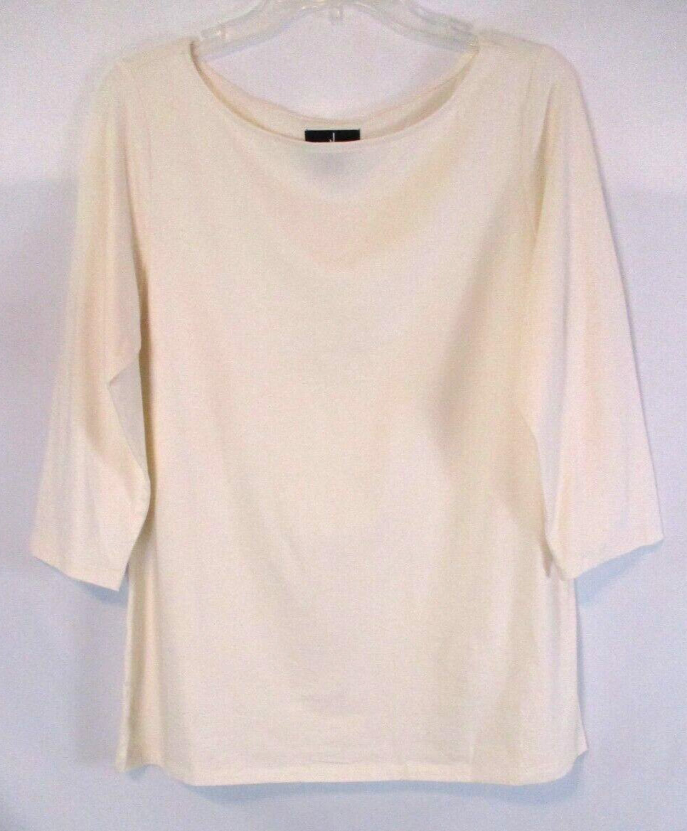 J Jason Wu Bateau Neck Tee Shirt Sz M Ivory Elbow Sleeve A397012 Women CB78V