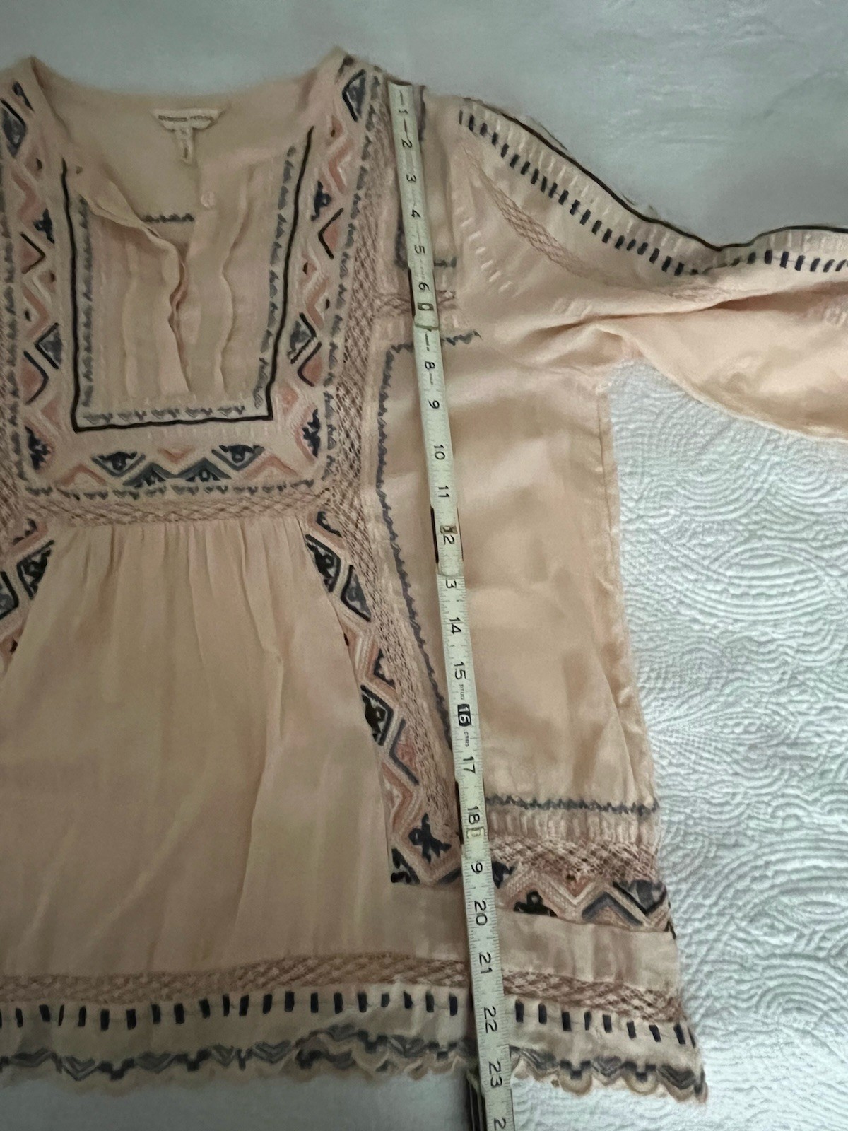 Rebecca Taylor size 10 Esme ballet combo cotton embroidered boho top