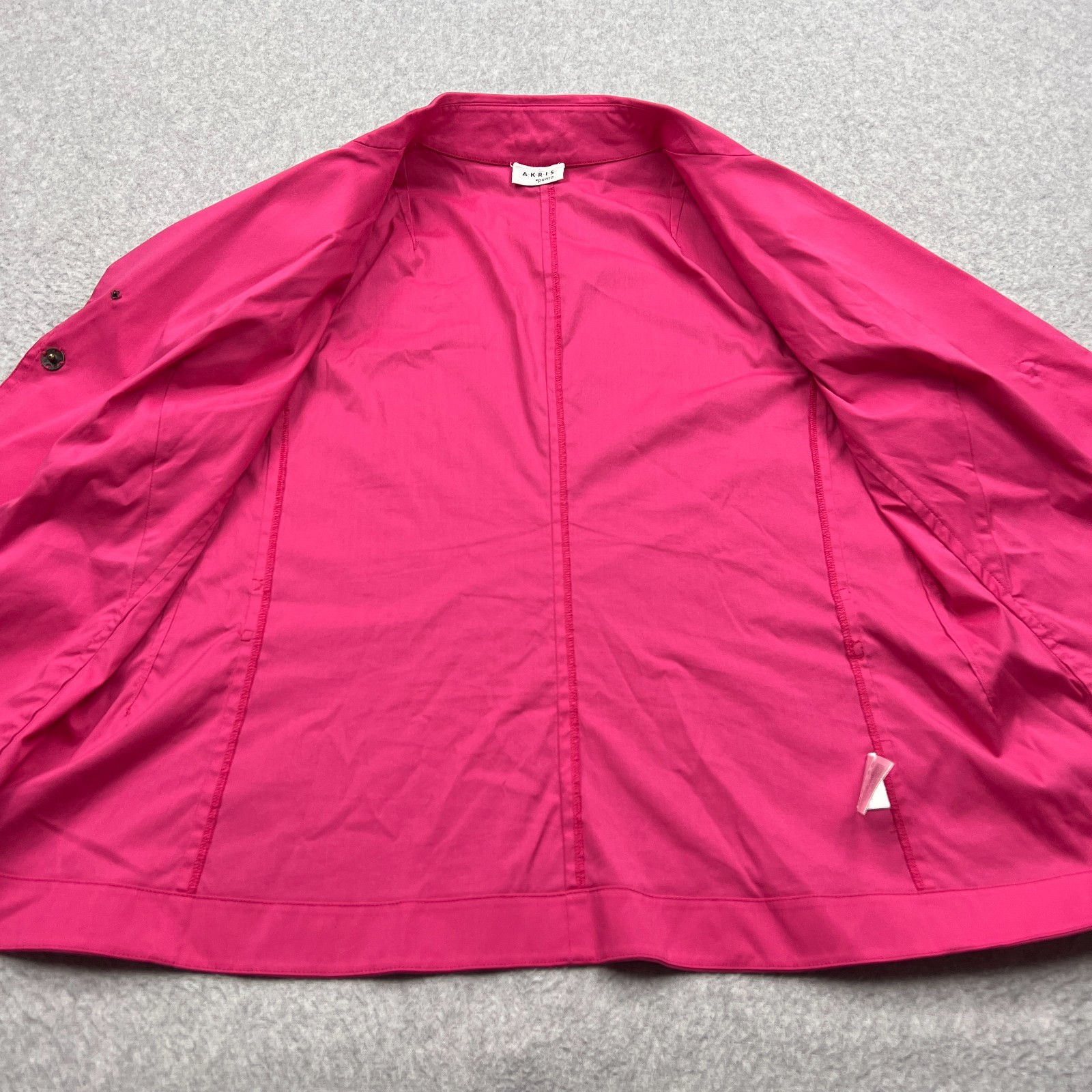 Akris Punto Top Women’s 10 Pink Sleeveless Blazer Notch Lapel Snap Up Blouse