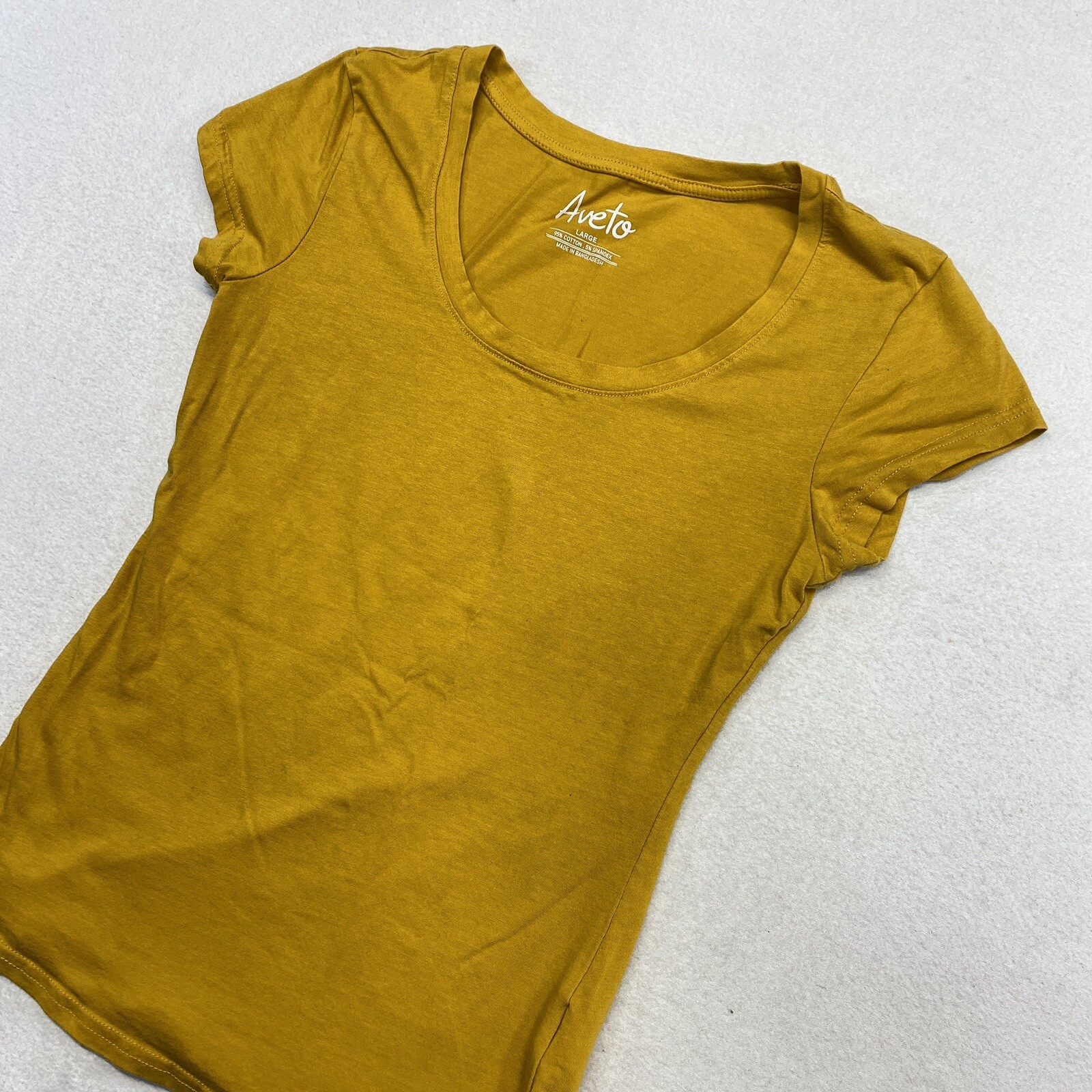 Aveto T Shirt Womens Large Yellow Short Sleeve