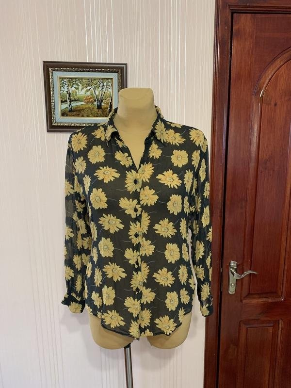 Women Etam Shirt Yellow Silk 48