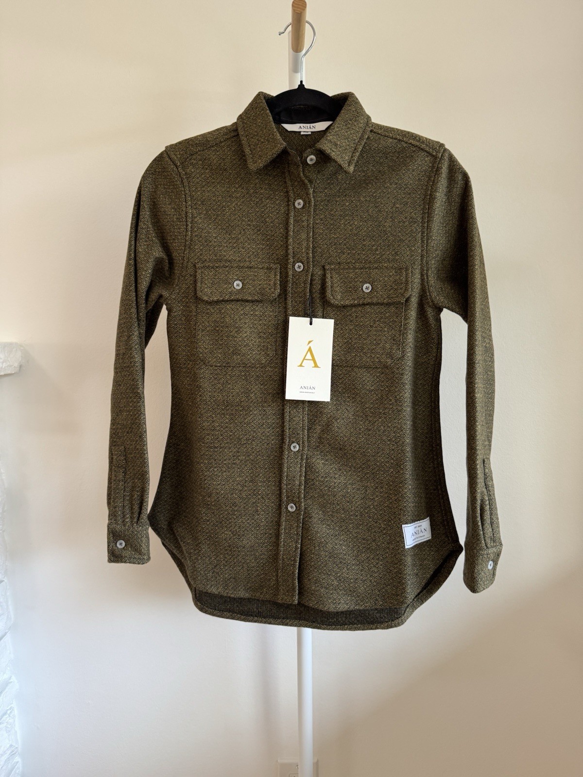 BNWT Berlino wool flannel, goldmine, made in Canada recycled deadstock