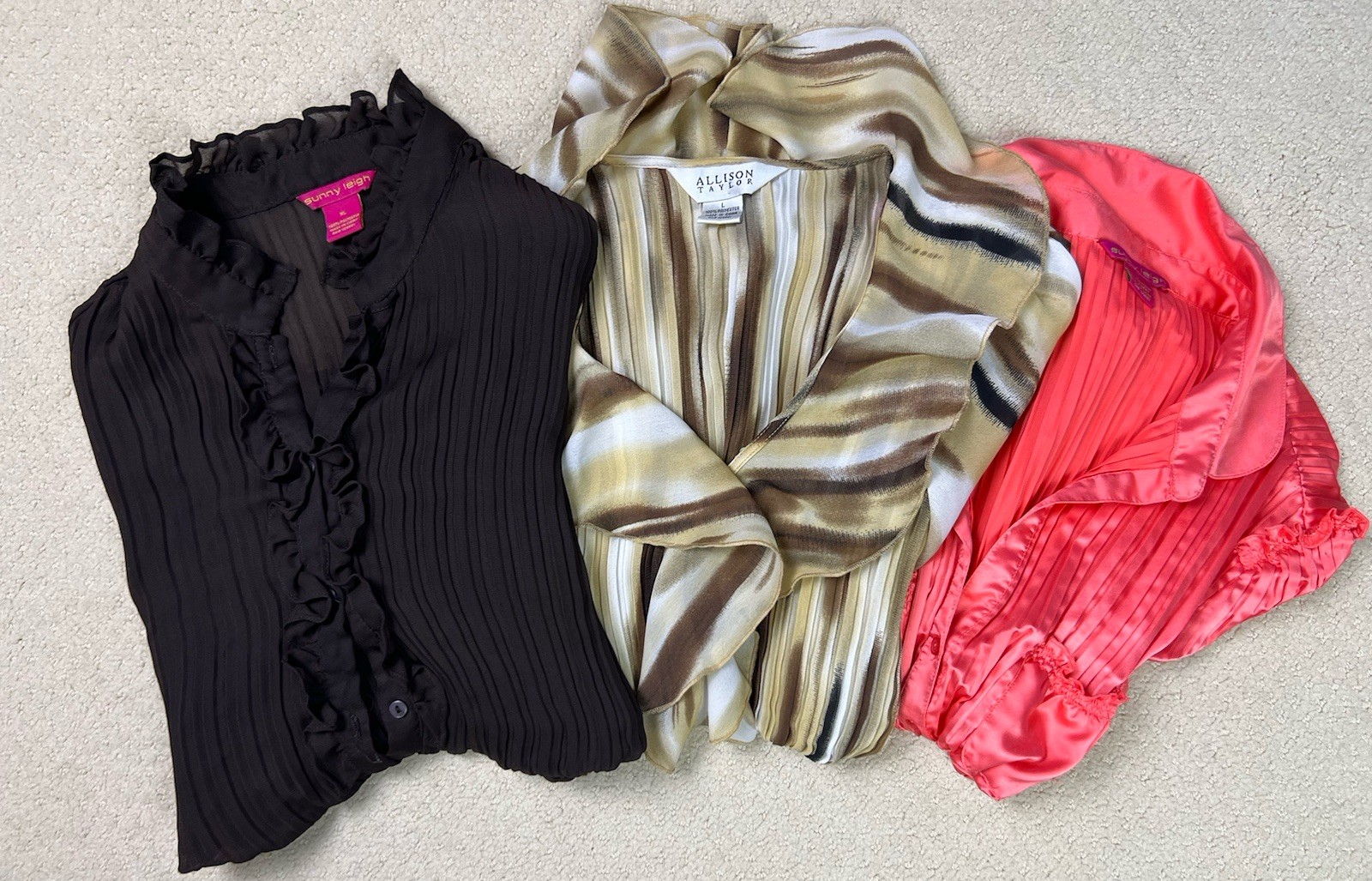 2000s Pleated Blouse Sunny Leigh Allison Taylor Office Reseller Bundle Lot Of 3