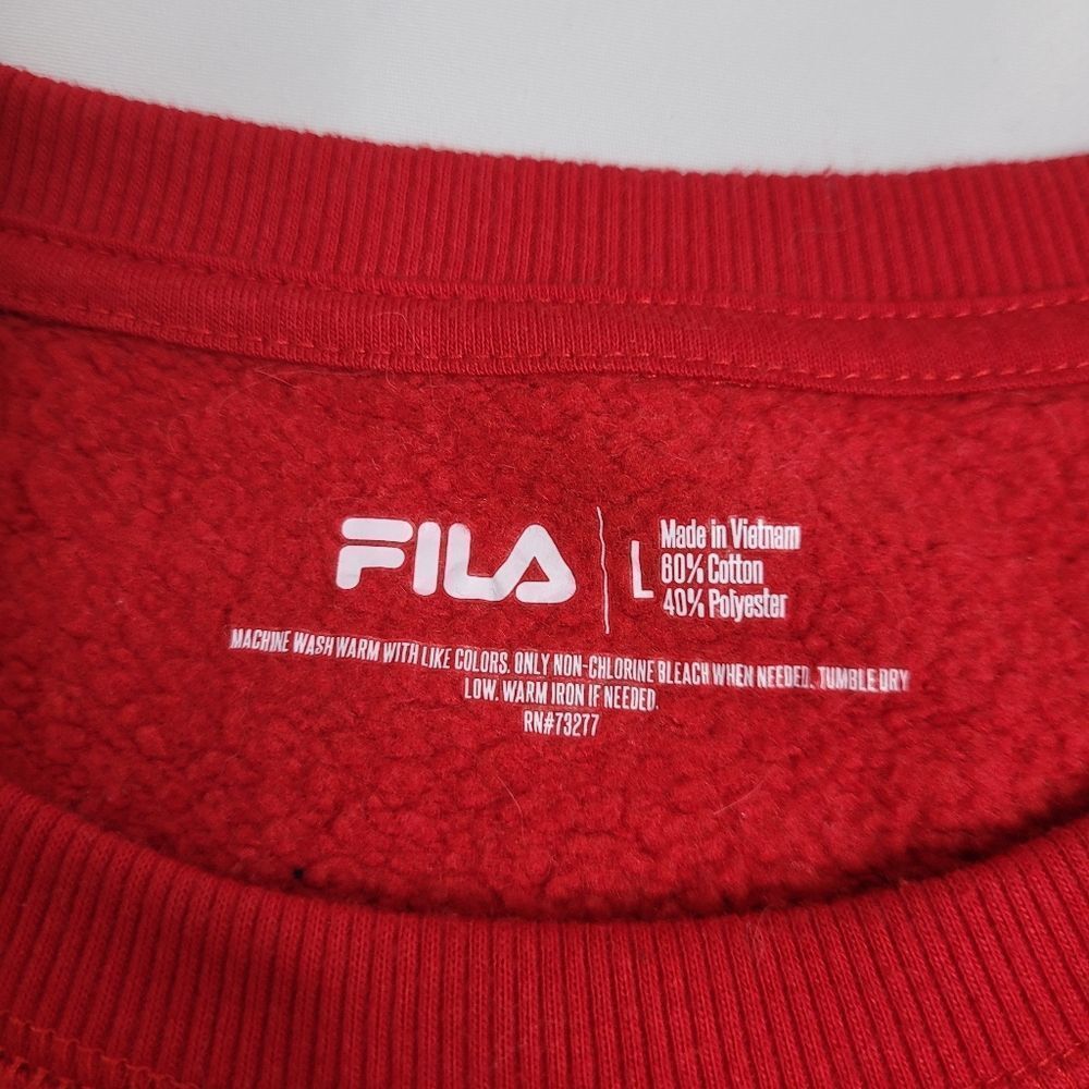 FILA lot of 2 red and gray crew neck sweatshirts with thumbholes Size L