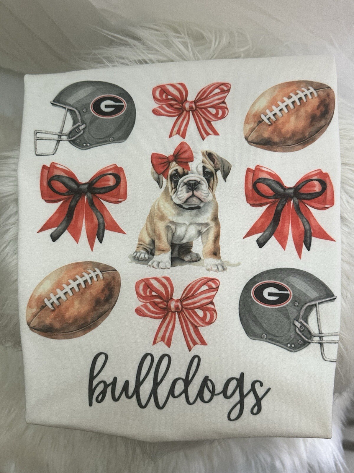 Georgia Bulldogs USA Dawgs Conquette Bow Tee Shirt S M L Xl 2xl 3xl 3xl 5xl