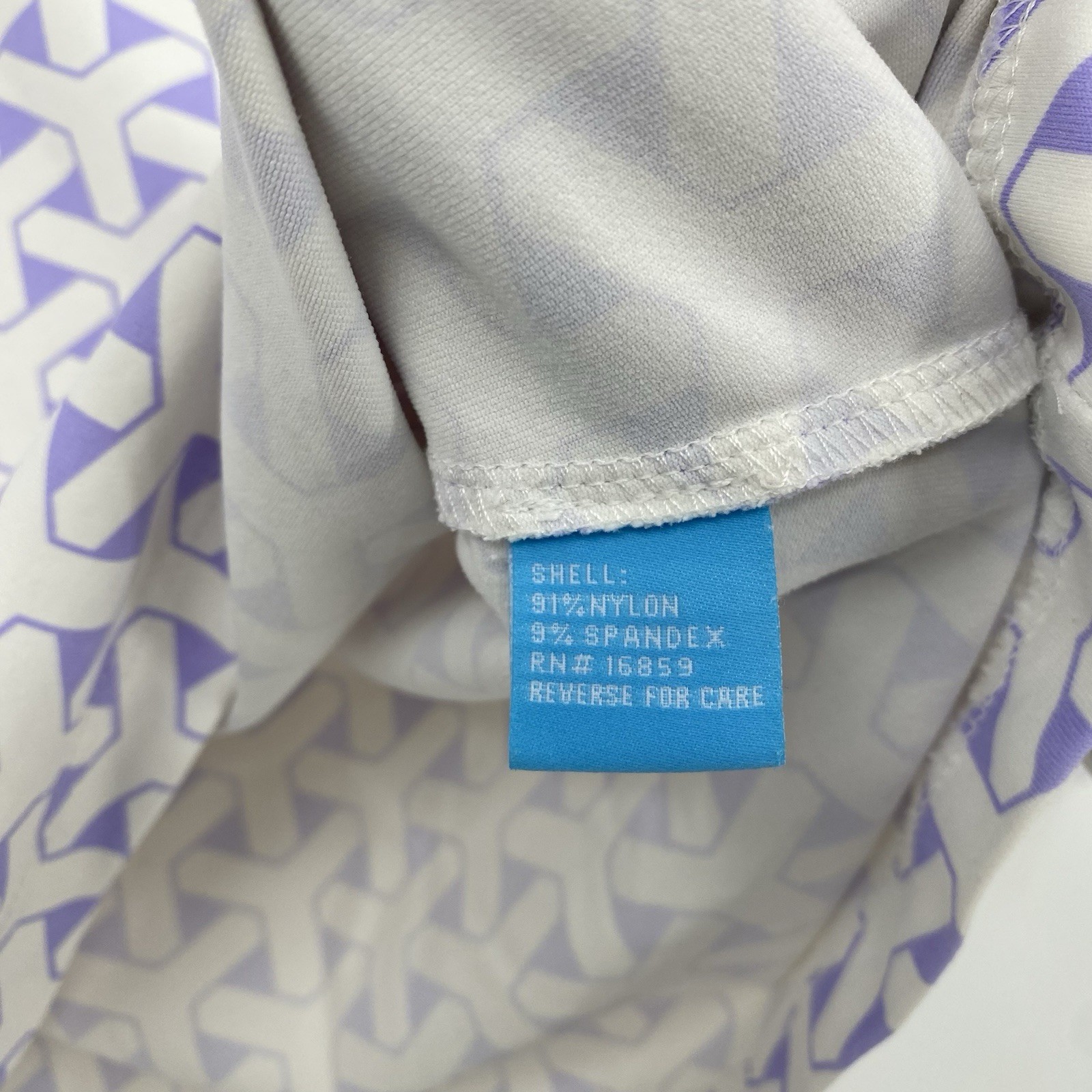 J. Mclaughlin Women’s Size L White Purple Geometric Print Top Catalina Cloth