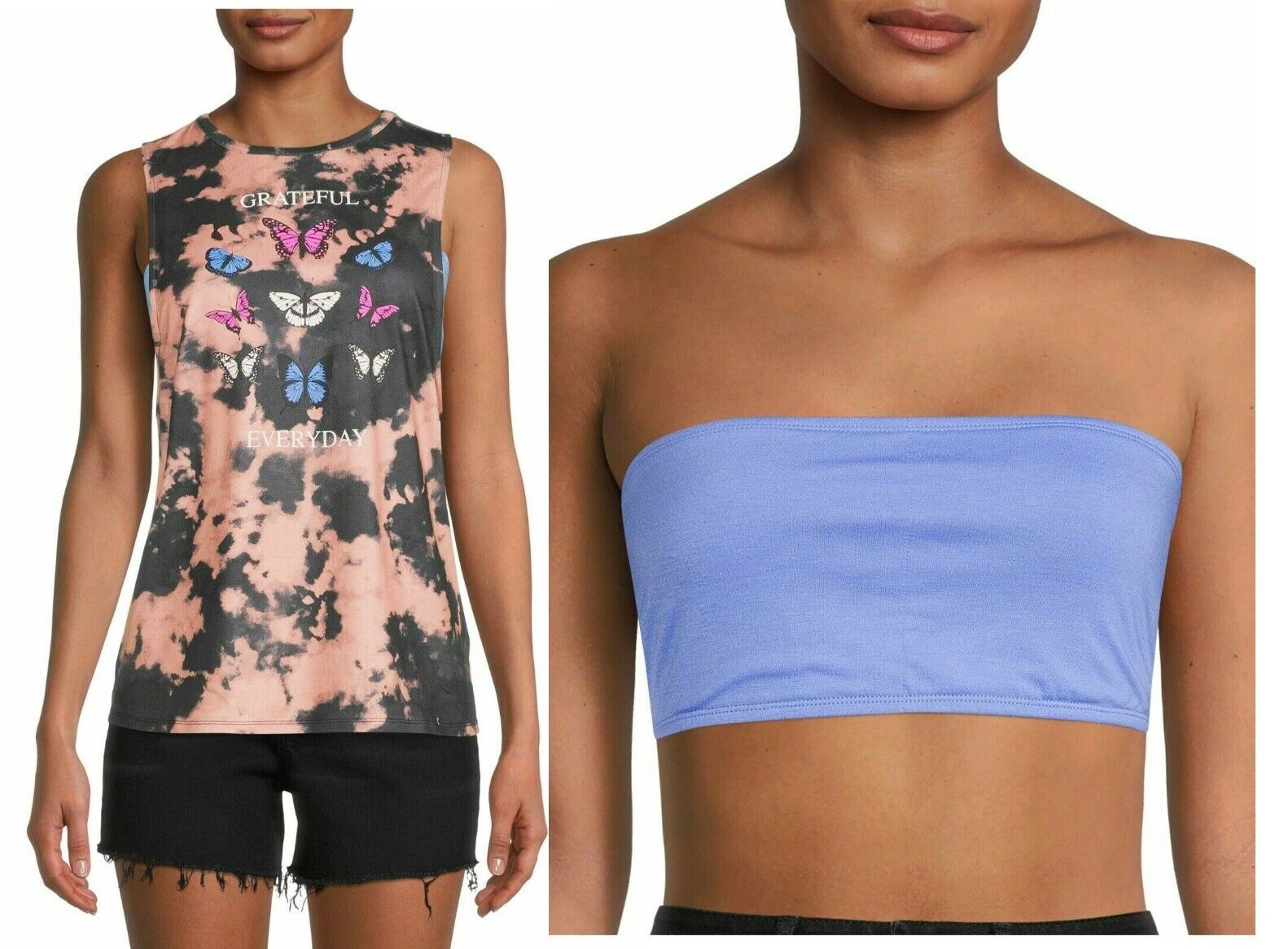 No Boundaries Women SIZE XS 1 Juniors’ Active Tank Top and Bralette 2-Piece Set