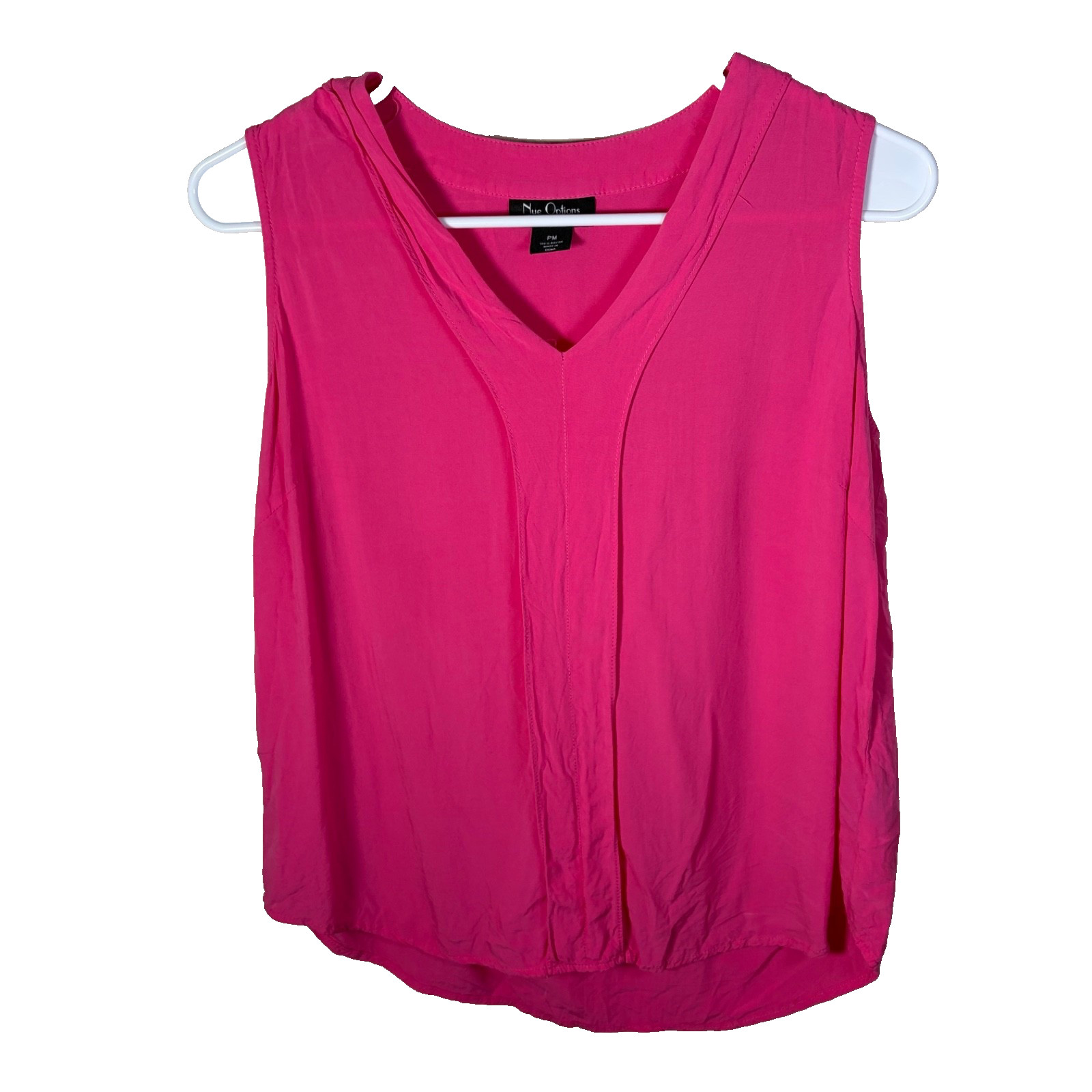Nue Options Tank Top Women’s Petite Medium Pink V-Neck Sleeveless Casual