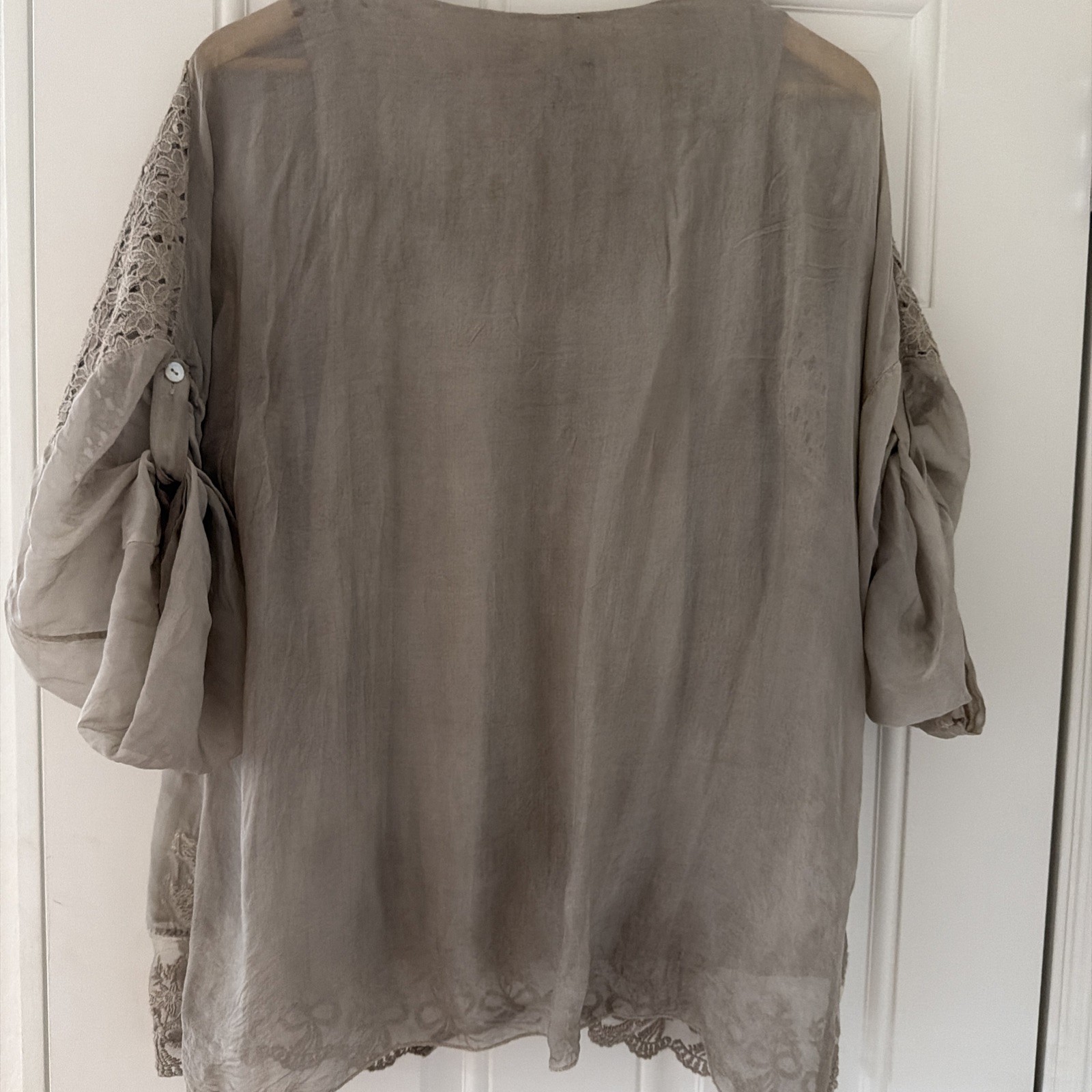 Le Marais Paris Silk Chiffon S Embroidered Blouse Fairy Cottagecore Ethereal