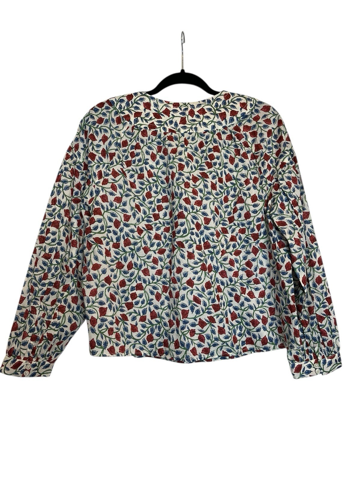 J Crew Shirred Popover Blouse Size Medium Rosewood Floral NEW