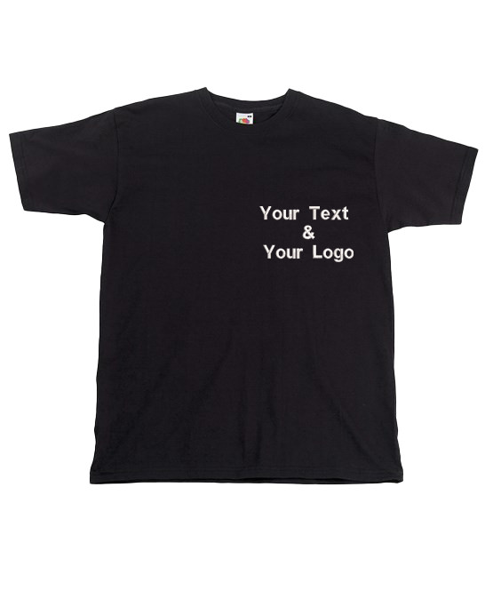 Embroidered Fruit of the Loom Super Premium T-Shirt Your Text Unisex Gym Top