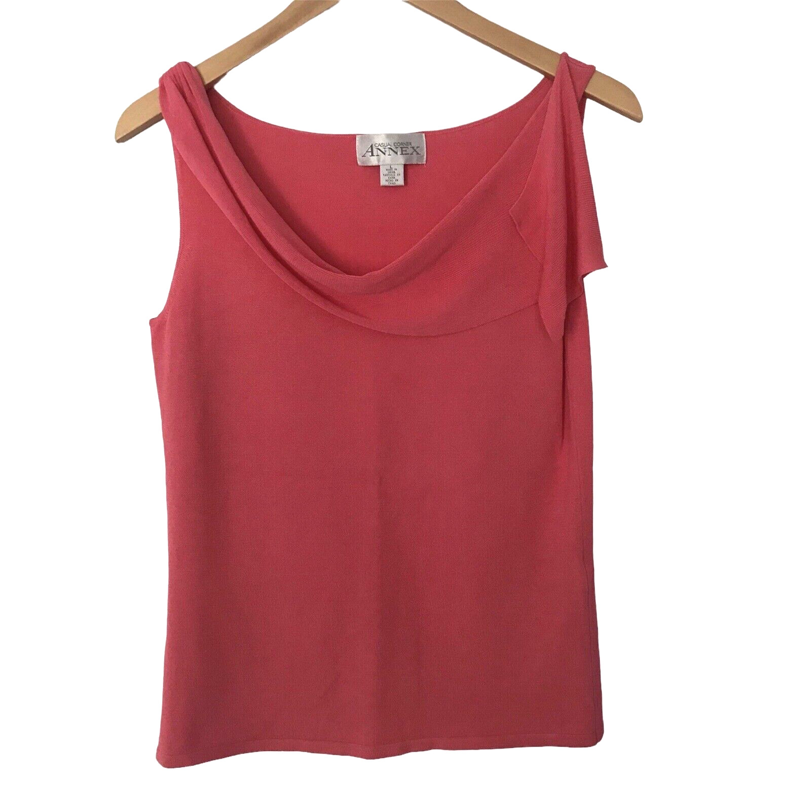 VTG Casual Corner Annex Top L Womens Pink Asymmetrical Sleeveless Mermaidcore