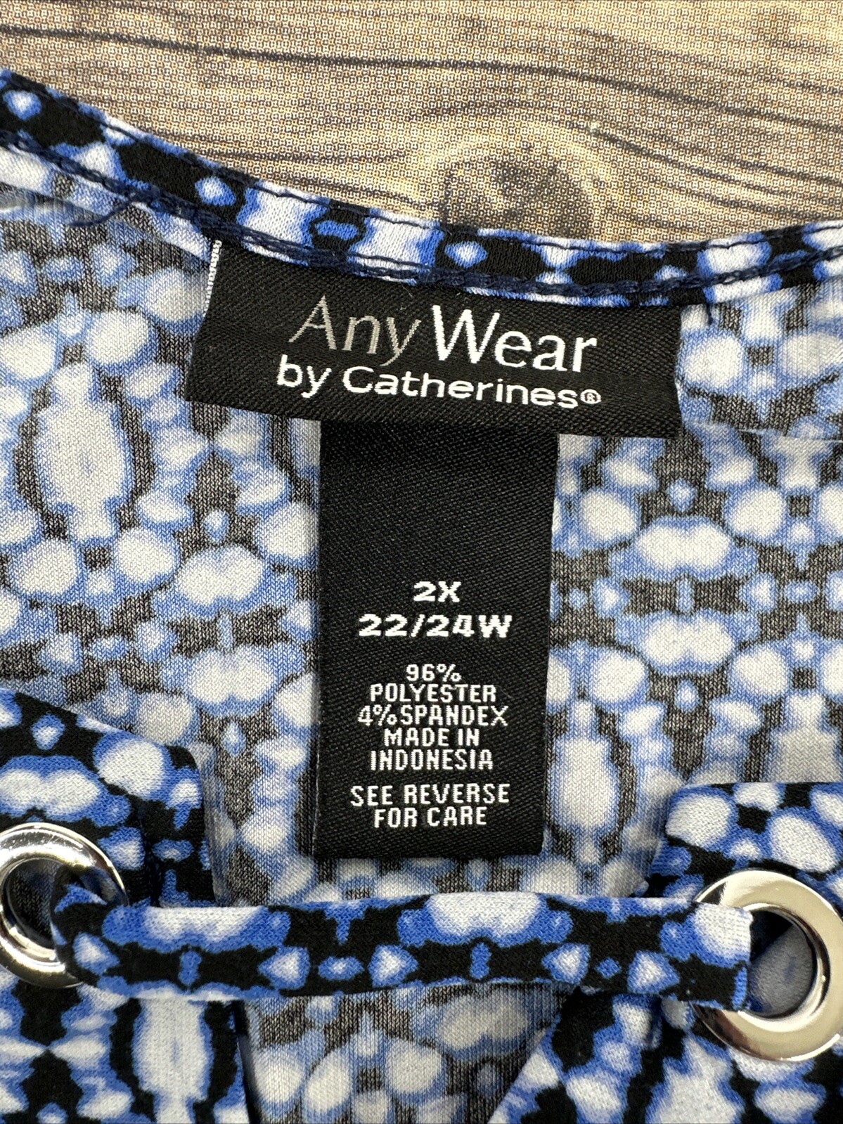 Catherines Any Wear Sleeveless Top Womens Plus Size 2X Geometric Stretch