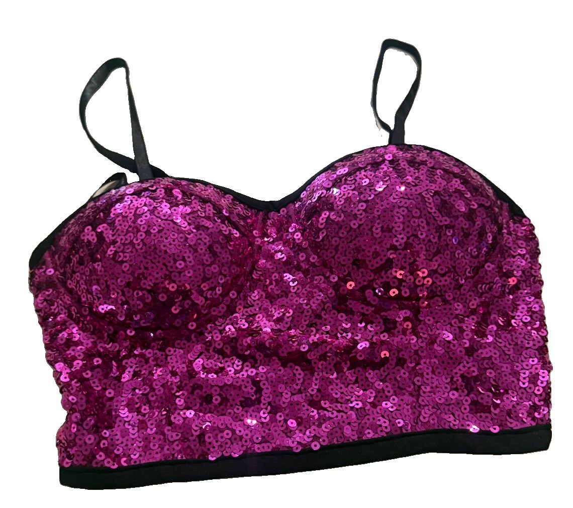 Balera Y2K-Style Sequin Bustier Crop Top Size PA