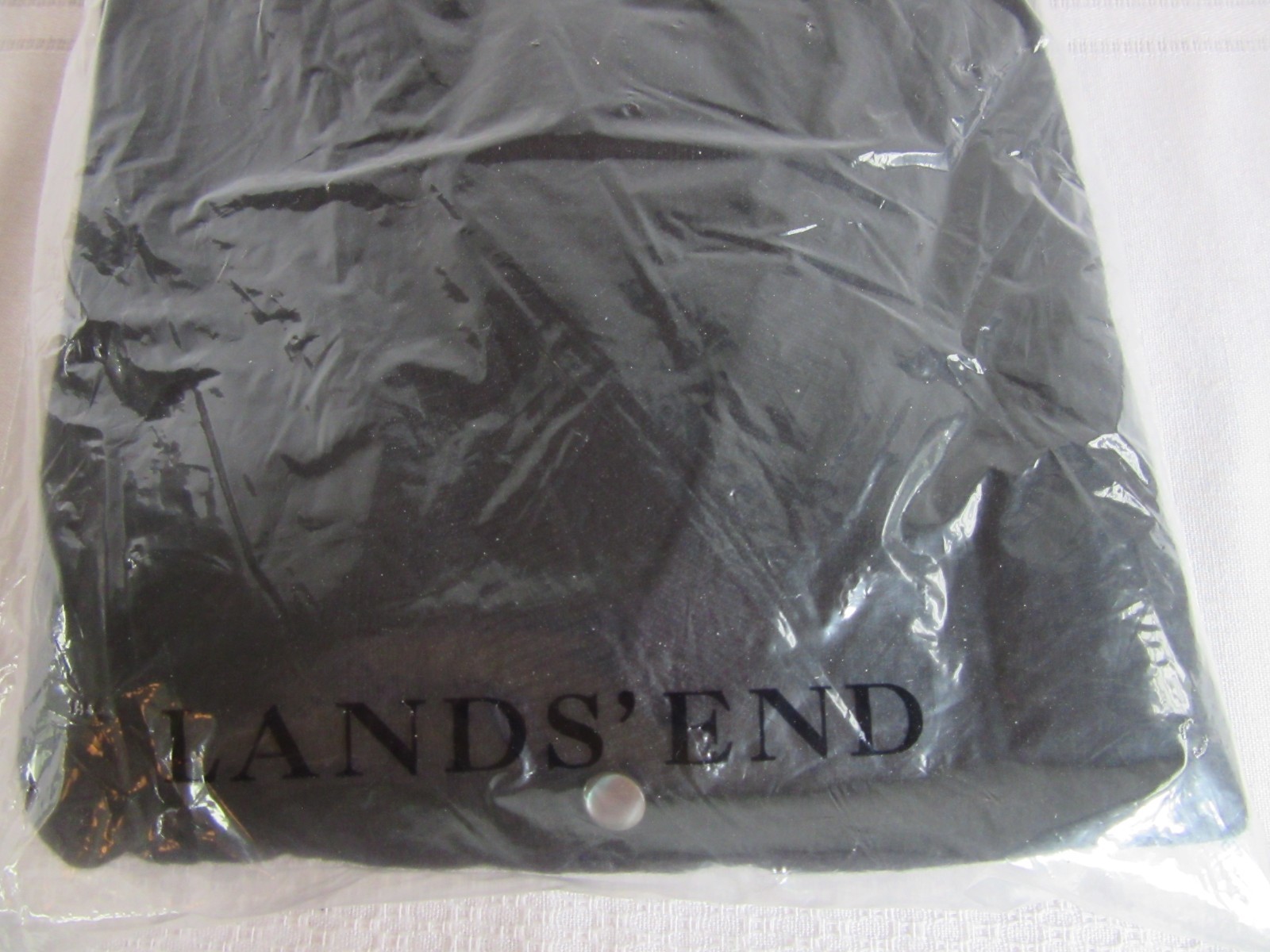 Lands’ End 100% Cashmere Classic Long Sleeve V-Neck Cardigan Black Size 2-X NEW!