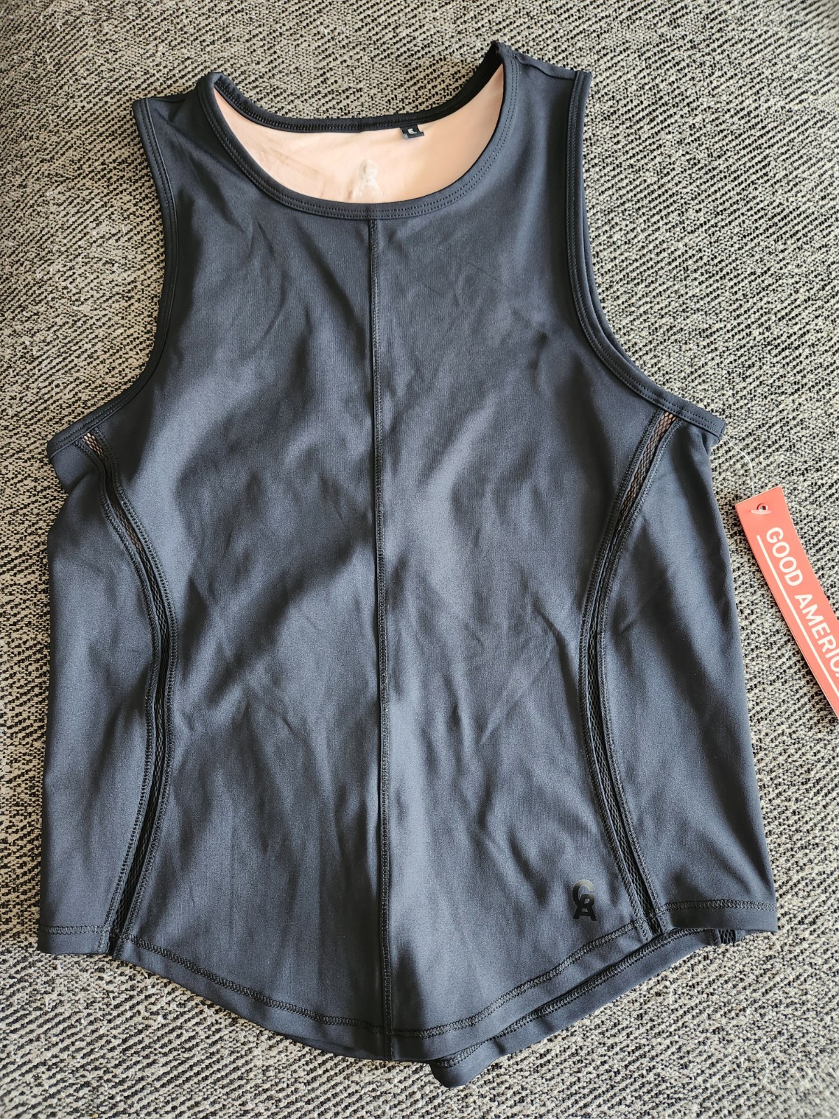 Good American Weightless Corset Tank Top New