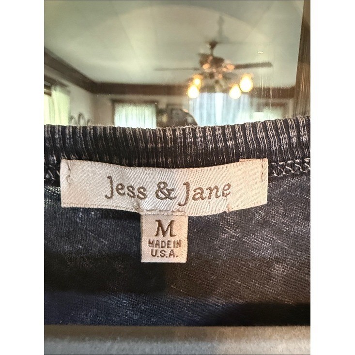 Jess & Jane Womens Gray Mineral Wash Long Sleeve Tunic Top M46-000 Size Medium