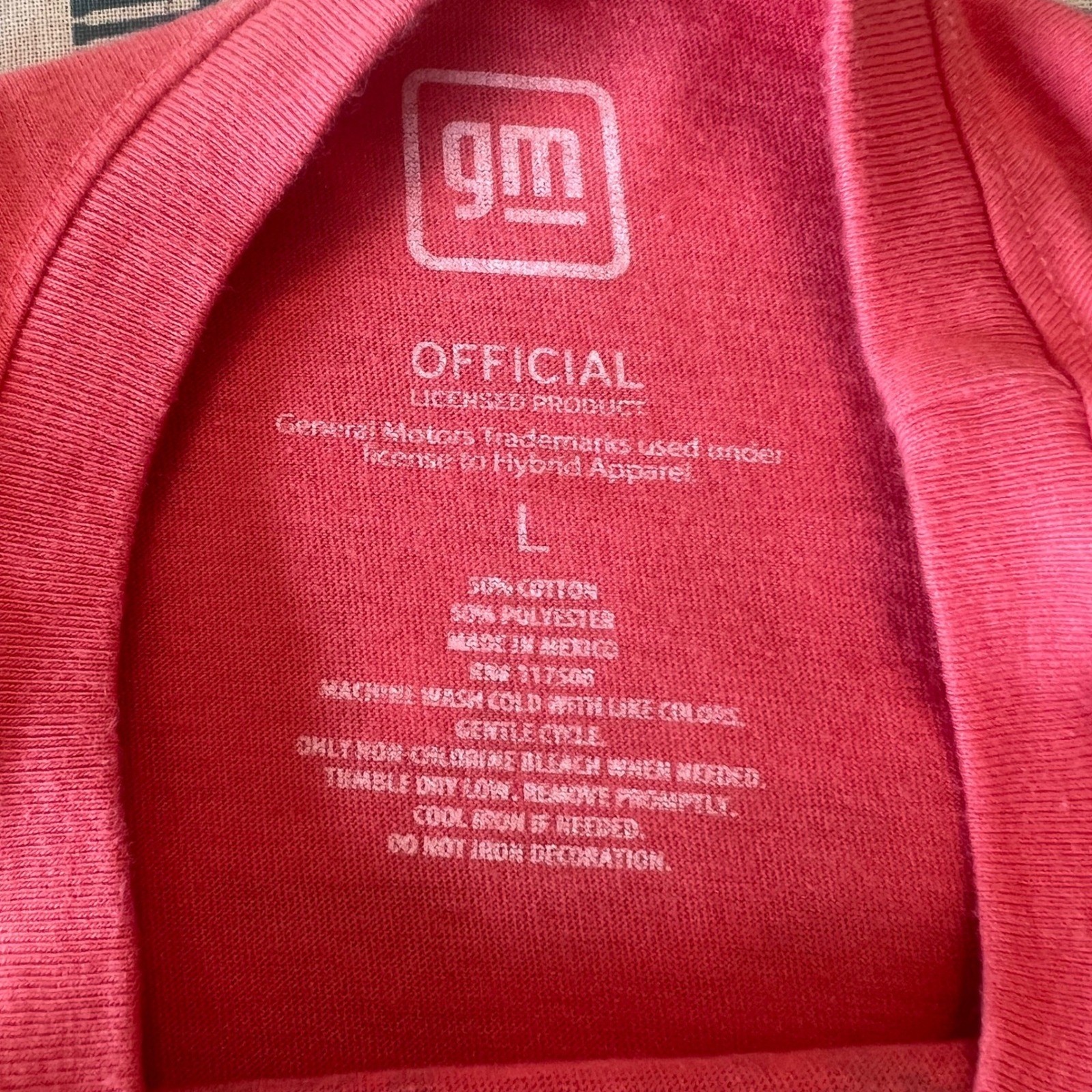 Camaro T Shirt Women’s Large Red Rolled Hem General Motors Official