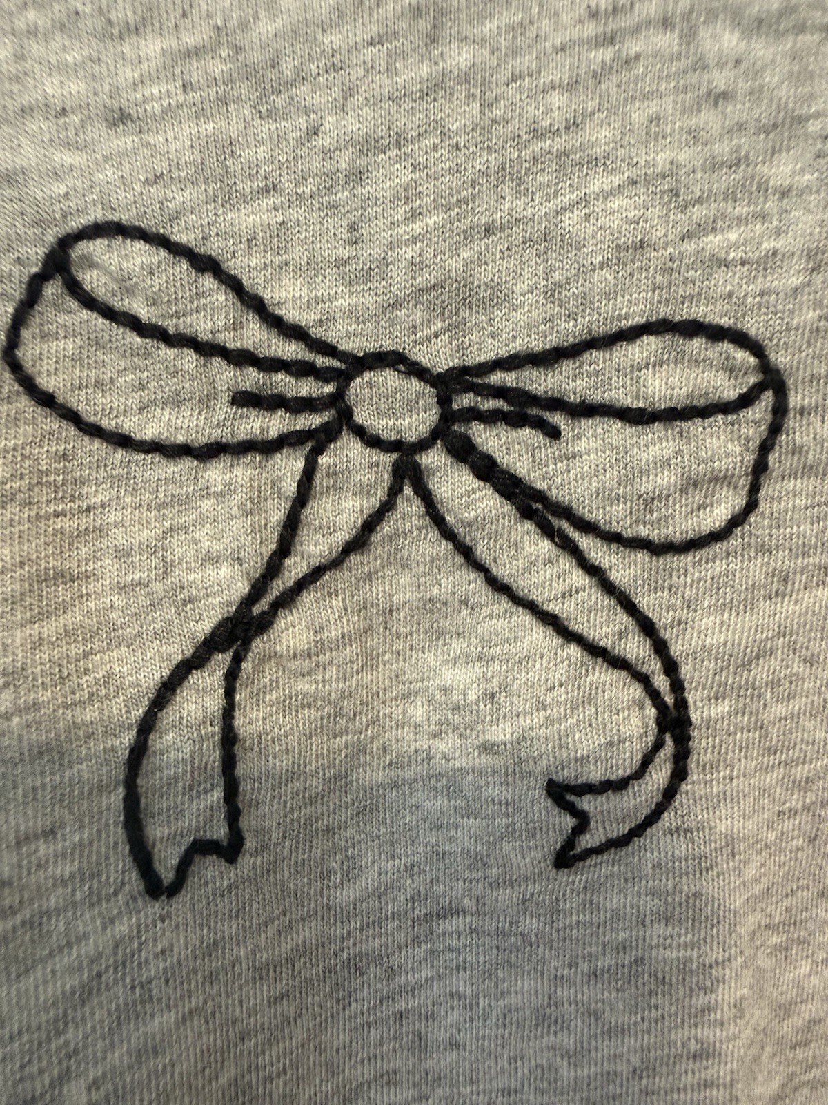 J.CREW Collector Tee Gray Embroidered Bow Crew Neck Short Sleeve T-Shirt M