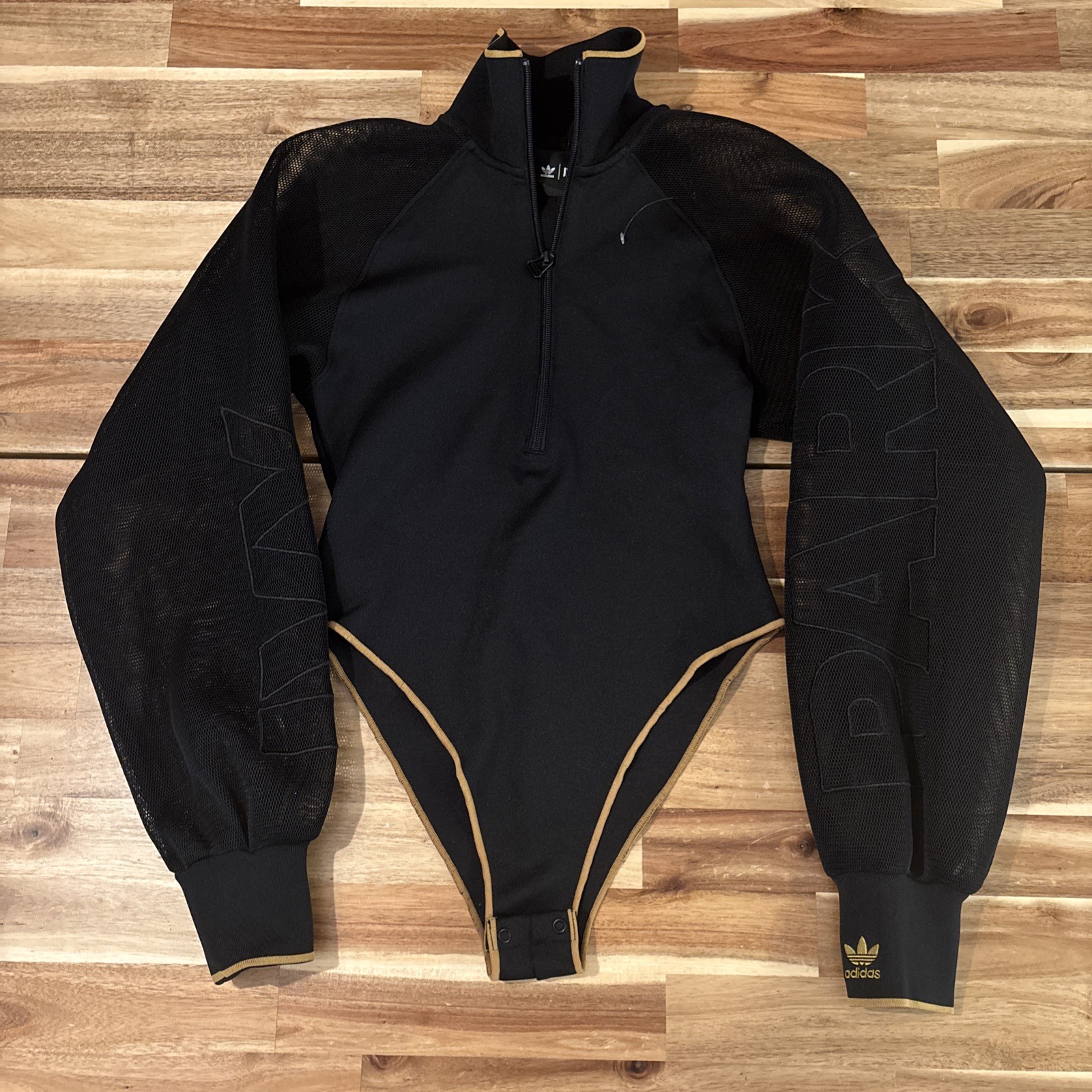 Adidas x Ivy Park Beyonce Mesh Sleeve Half-Zip Bodysuit NWOT Sz Small