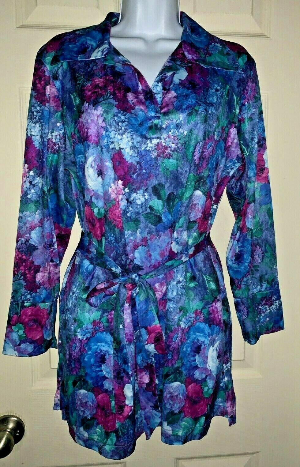 California Looks Multi-Colored Floral Long Sleeve Pullover Top with Belt Size ?