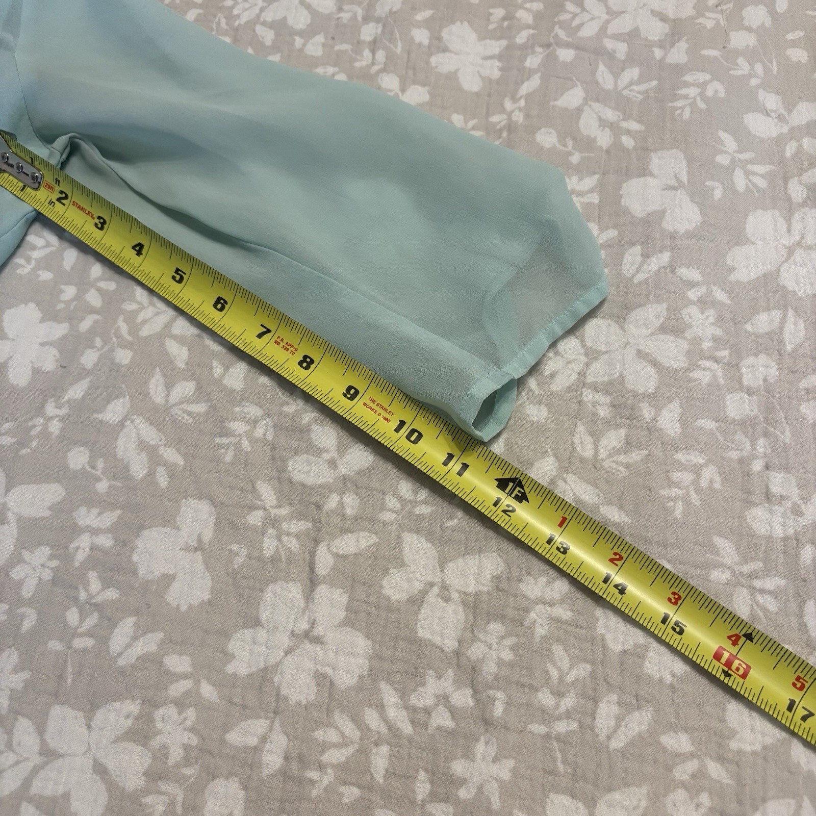 Express Sheer Sea Green Blouse Beachy Costal Garden party Top Size S