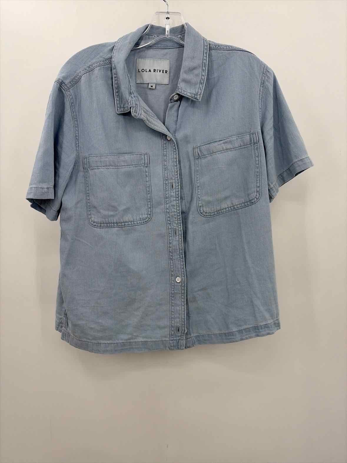 Pre-Owned Lola River Blue Size Medium Button Down